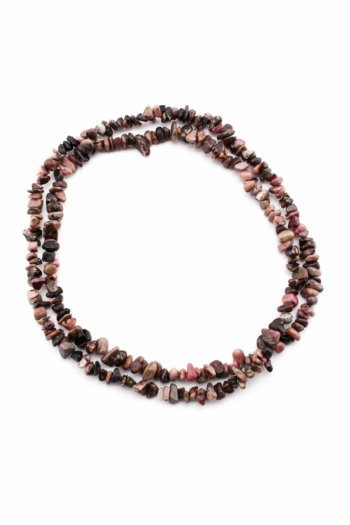 Rodonit Doğal Kırık Taş Orta Boy Parlak 5x8mm Dizi