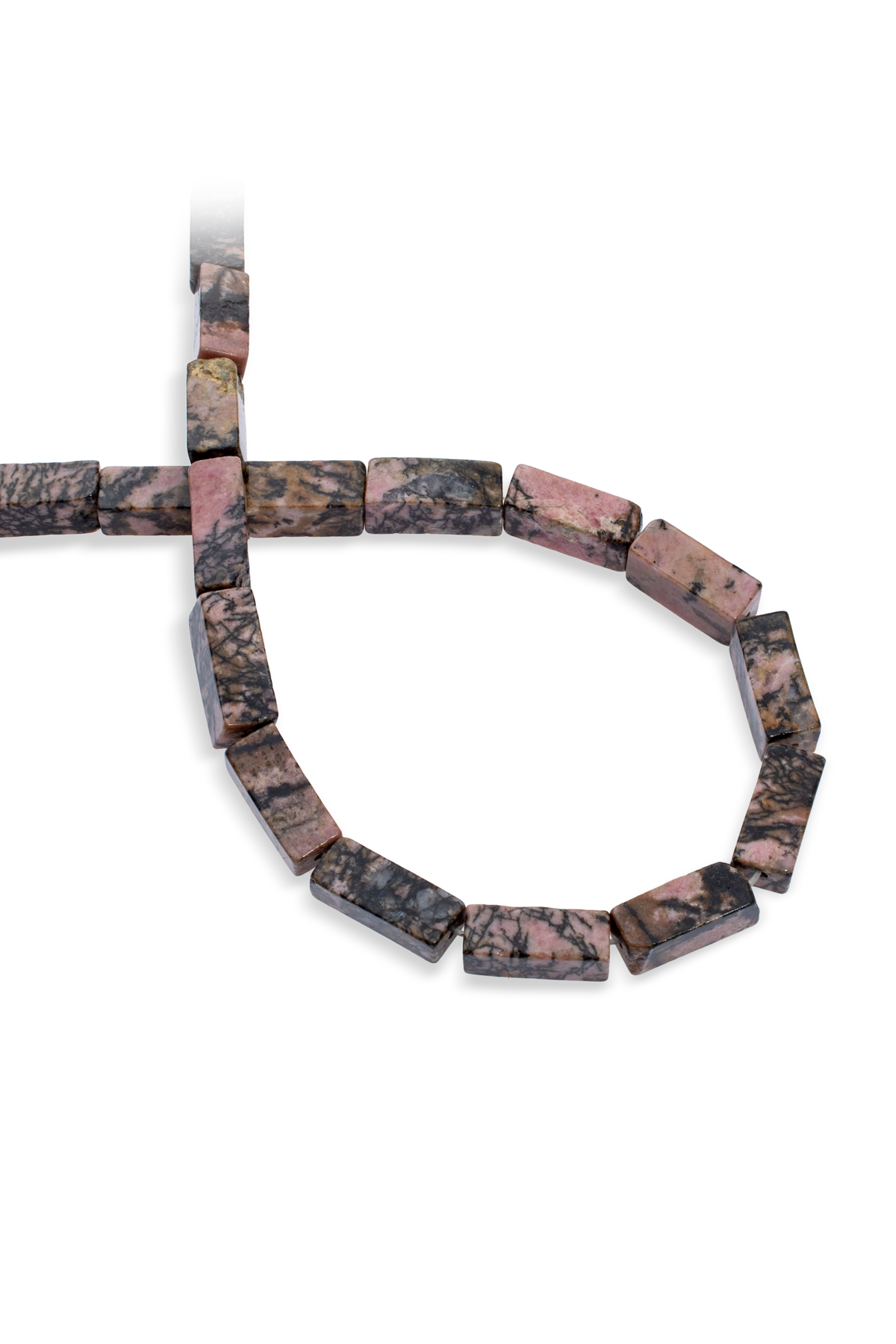 Rodonit Doğal Taş Dikdörtgen Kesim 8x20mm Dizi