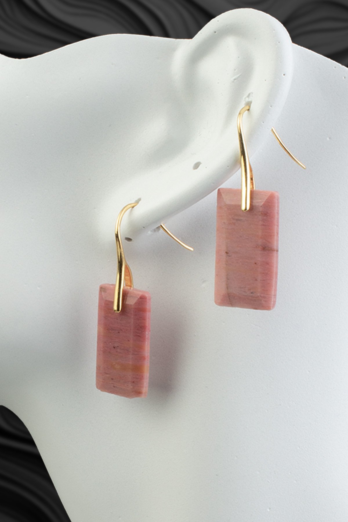 Rodonıt Doğal Taş Küpe