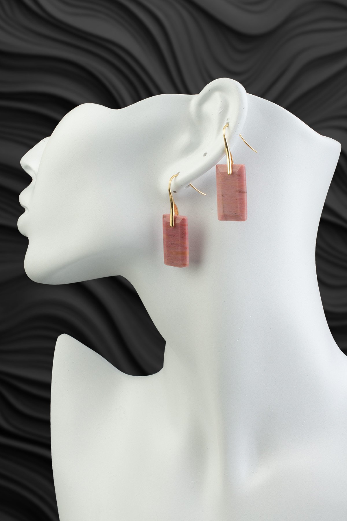 Rodonıt Doğal Taş Küpe