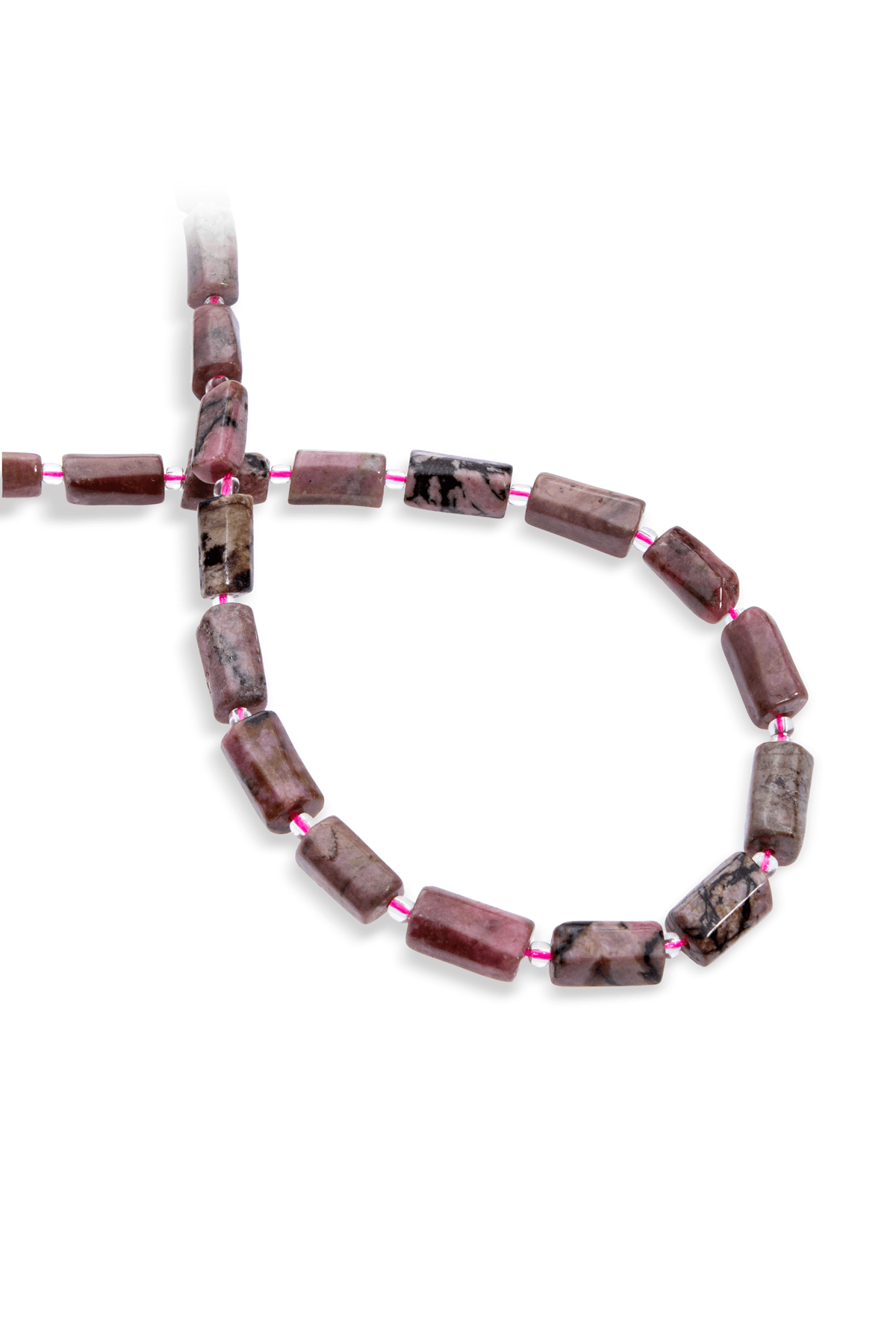 Rodonit Doğal Taş Silindir Kesim 7x12mm Dizi