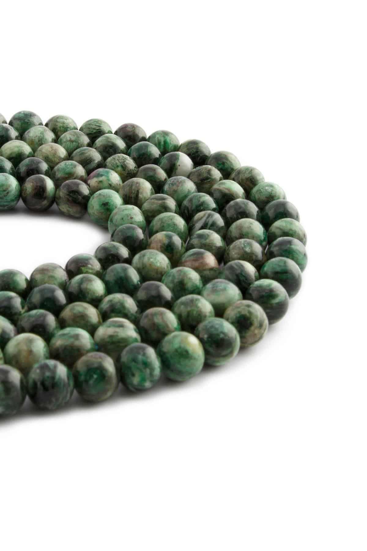 Ruby Fuksit Yakut Doğal Taş Küre Kesim 8mm Dizi