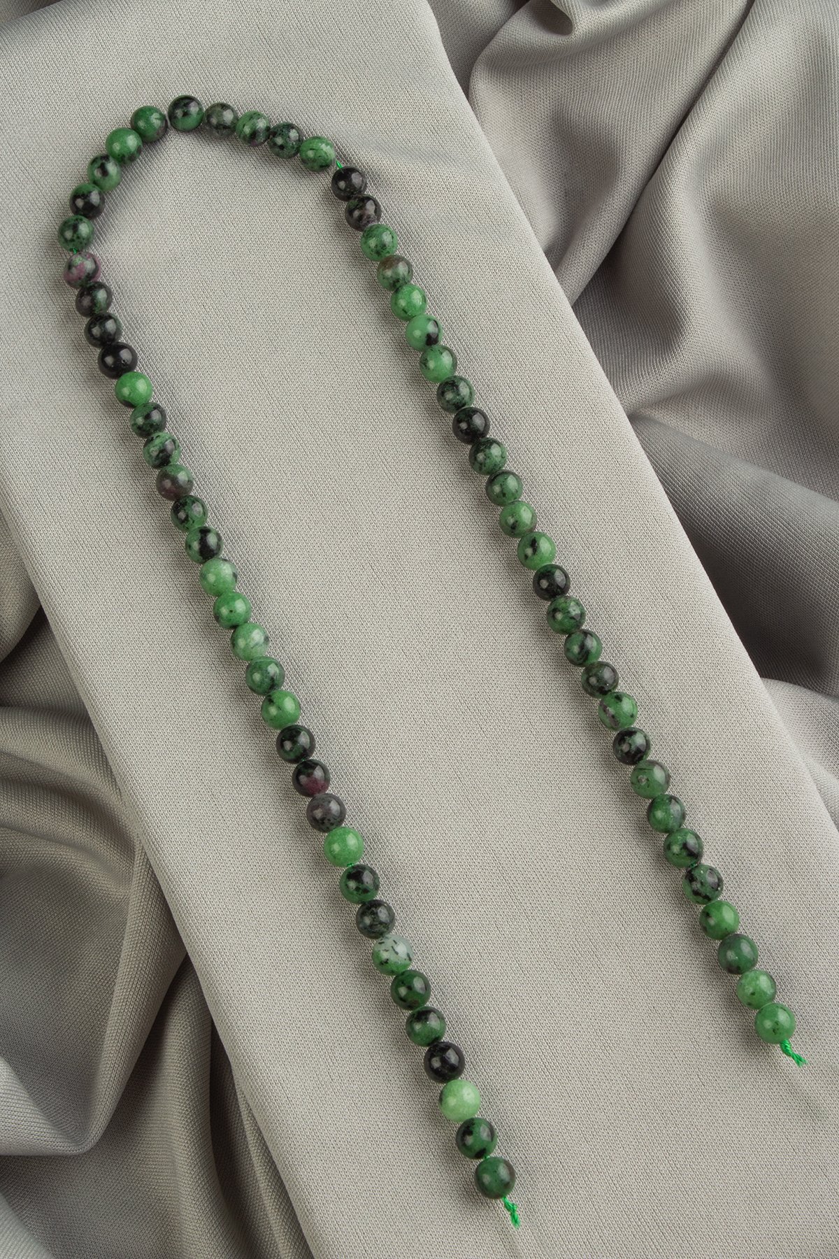 Ruby Zoisit Doğal Taş Parlak Küre Kesim 6mm Dizi [AA]