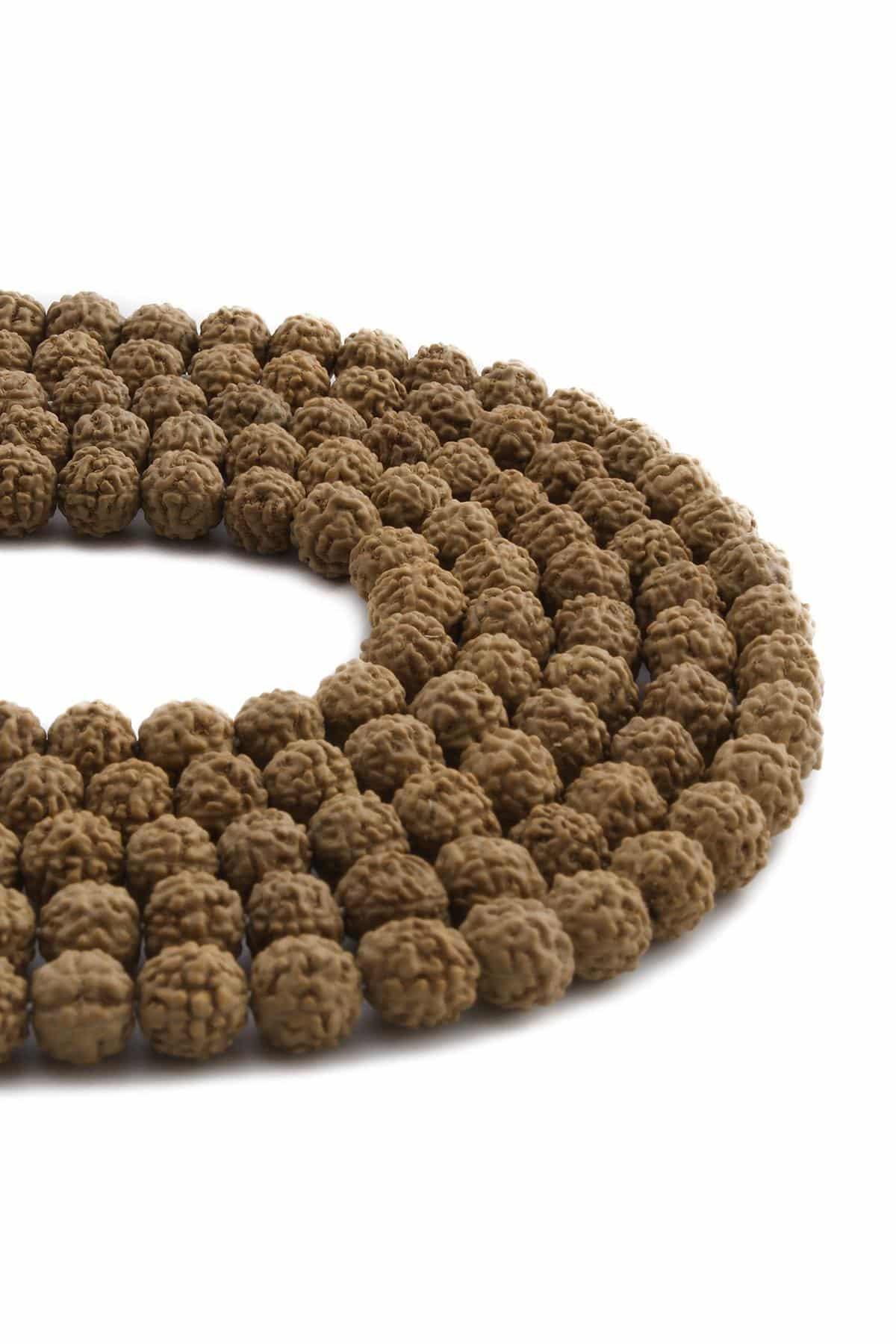 Rudraksha Doğal Taş Mat Küre Kesim 6mm Dizi