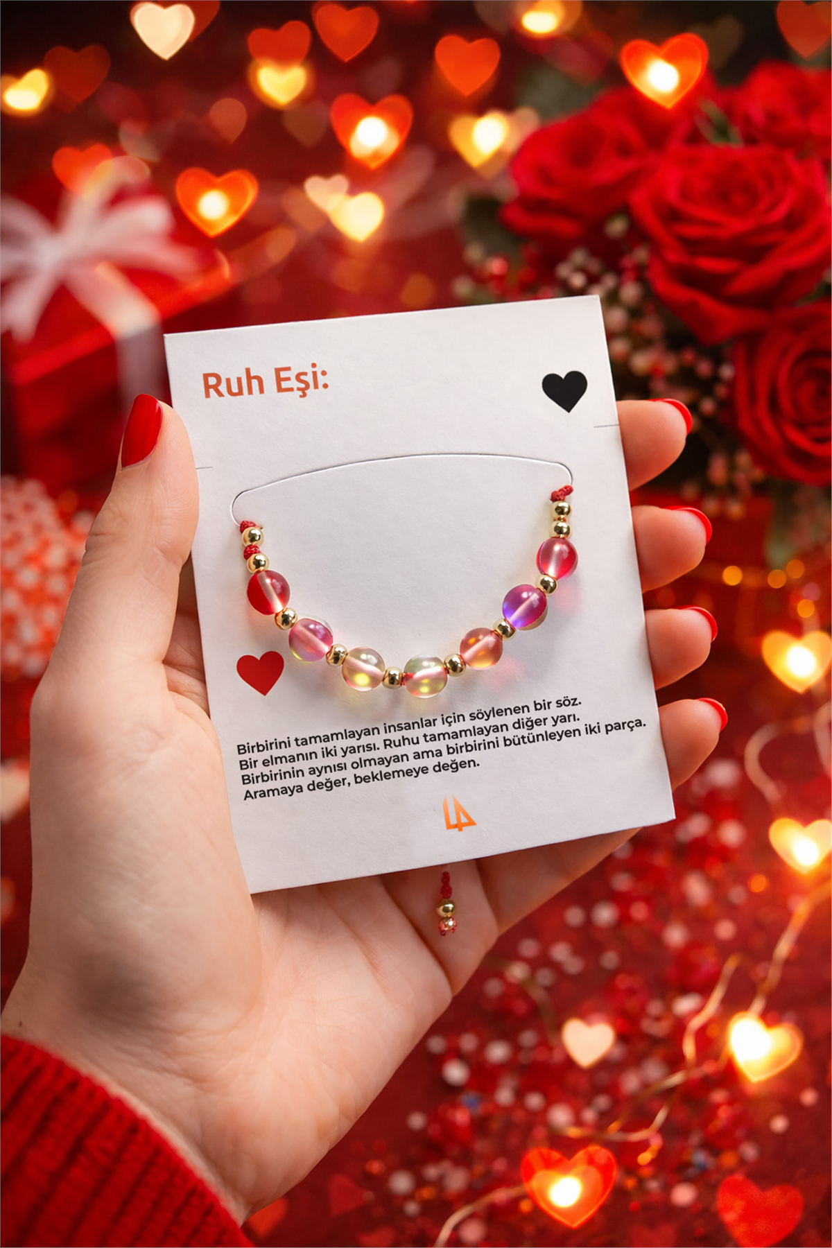 Ruh Eşi Minimal Kırmızı Boncuk Küre Kesim Bileklik - Çift & Sevgili Bilekliği