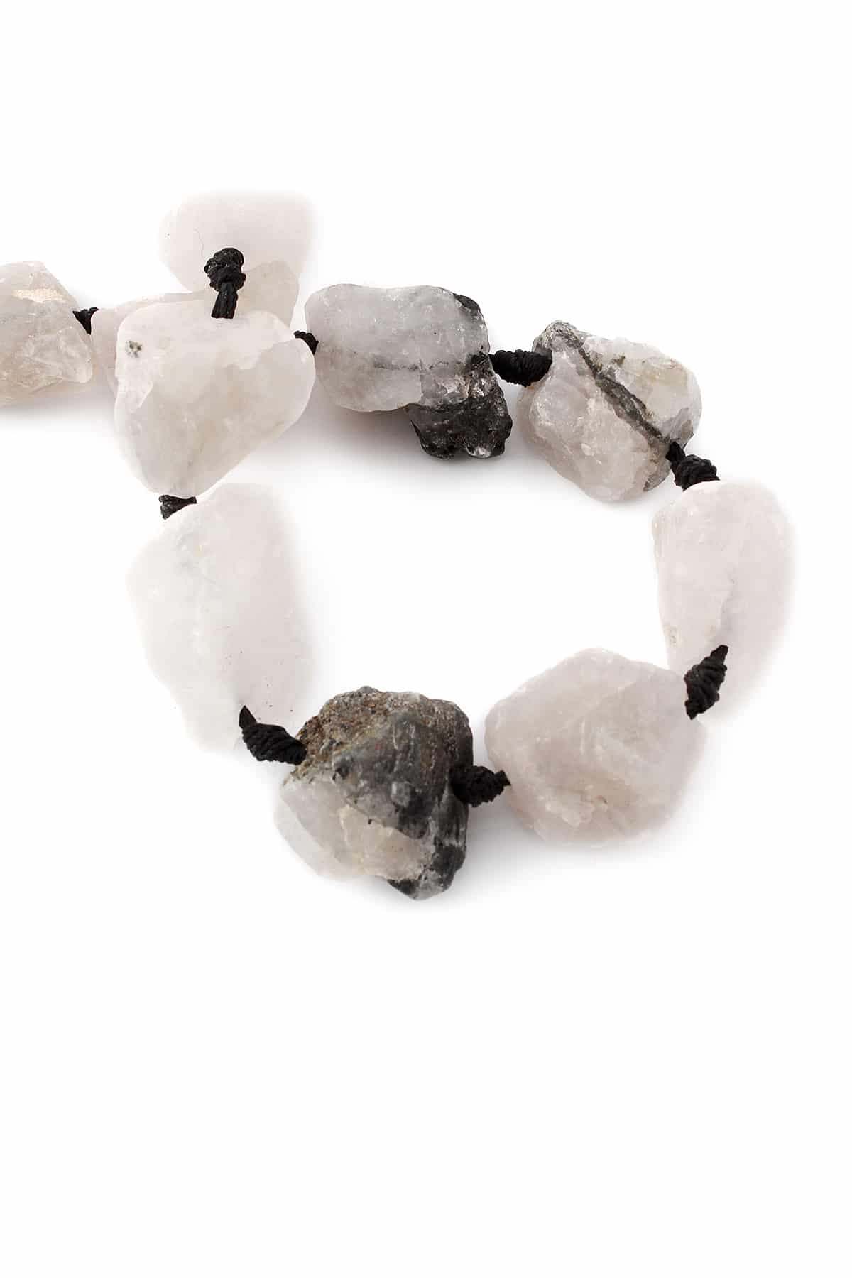 Rutil Kuvars Doğal Taş Mat Beyaz Ham Kütle Kesim 15x25mm Dizi [AA]