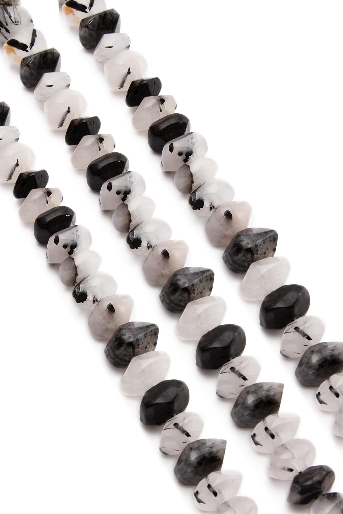 Rutil Kuvars Doğal Taş Parlak Siyah Rondela Kesim 10x7mm Dizi [AA]