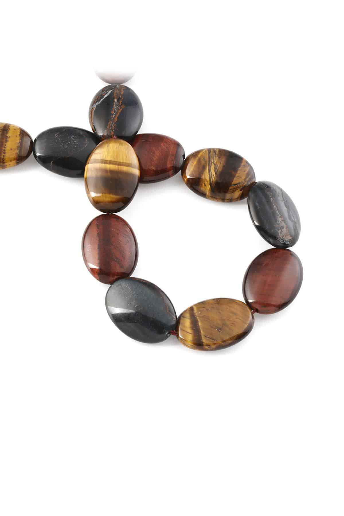 Şahin Gözü Doğal Taş Parlak Oval Kesim 18x25mm Dizi [AA]