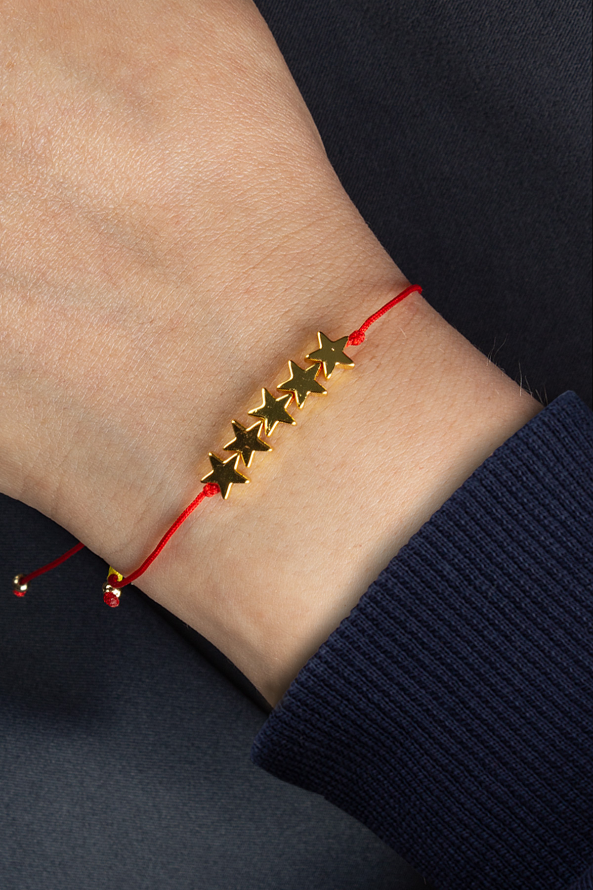 Sarı Kırmızı Hematit Doğal Taş Yıldız Kesim Taraftar Bilekliği