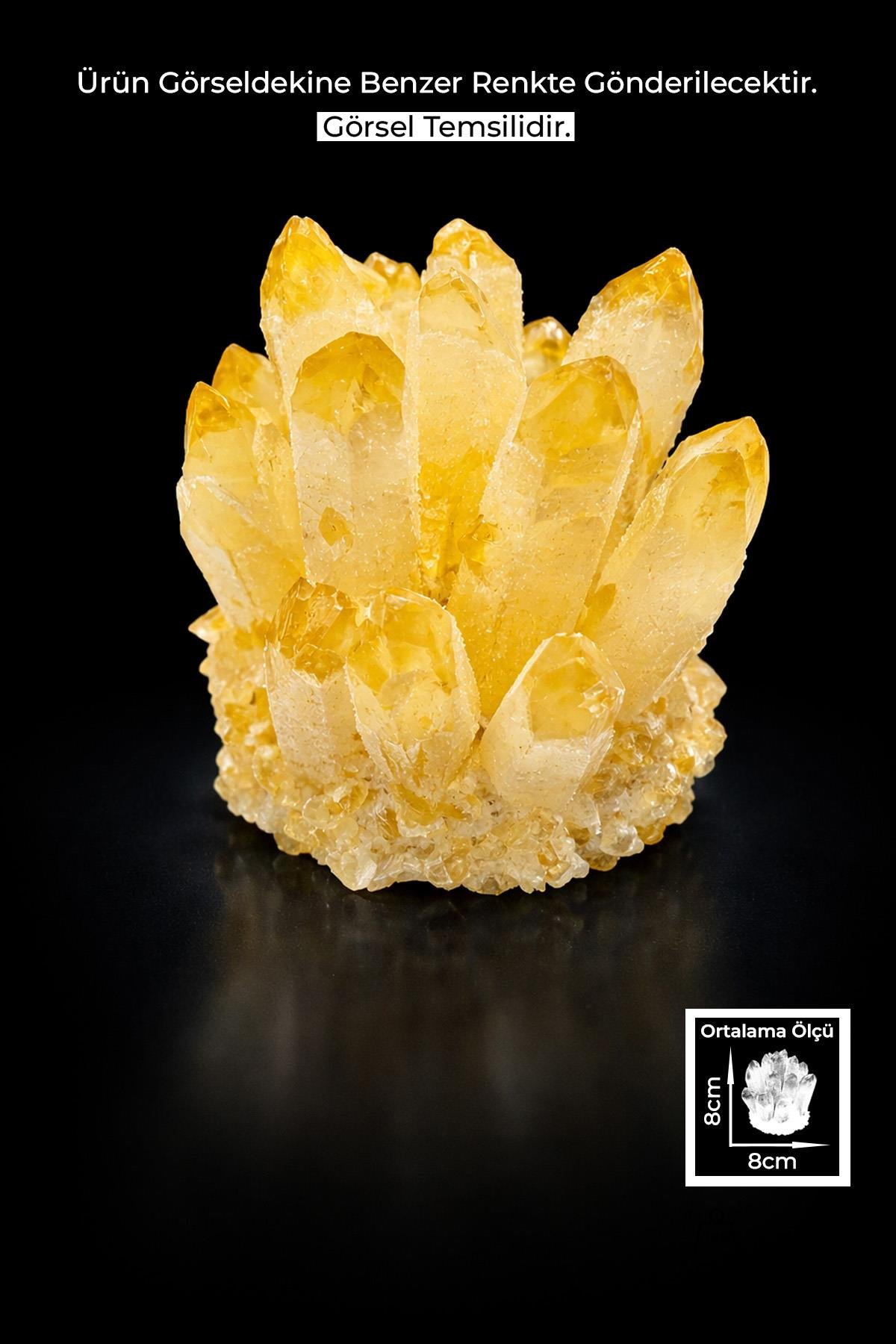 Sarı Kuvars Taşı Kristal Kesim Ham Kütle Dekoratif Obje