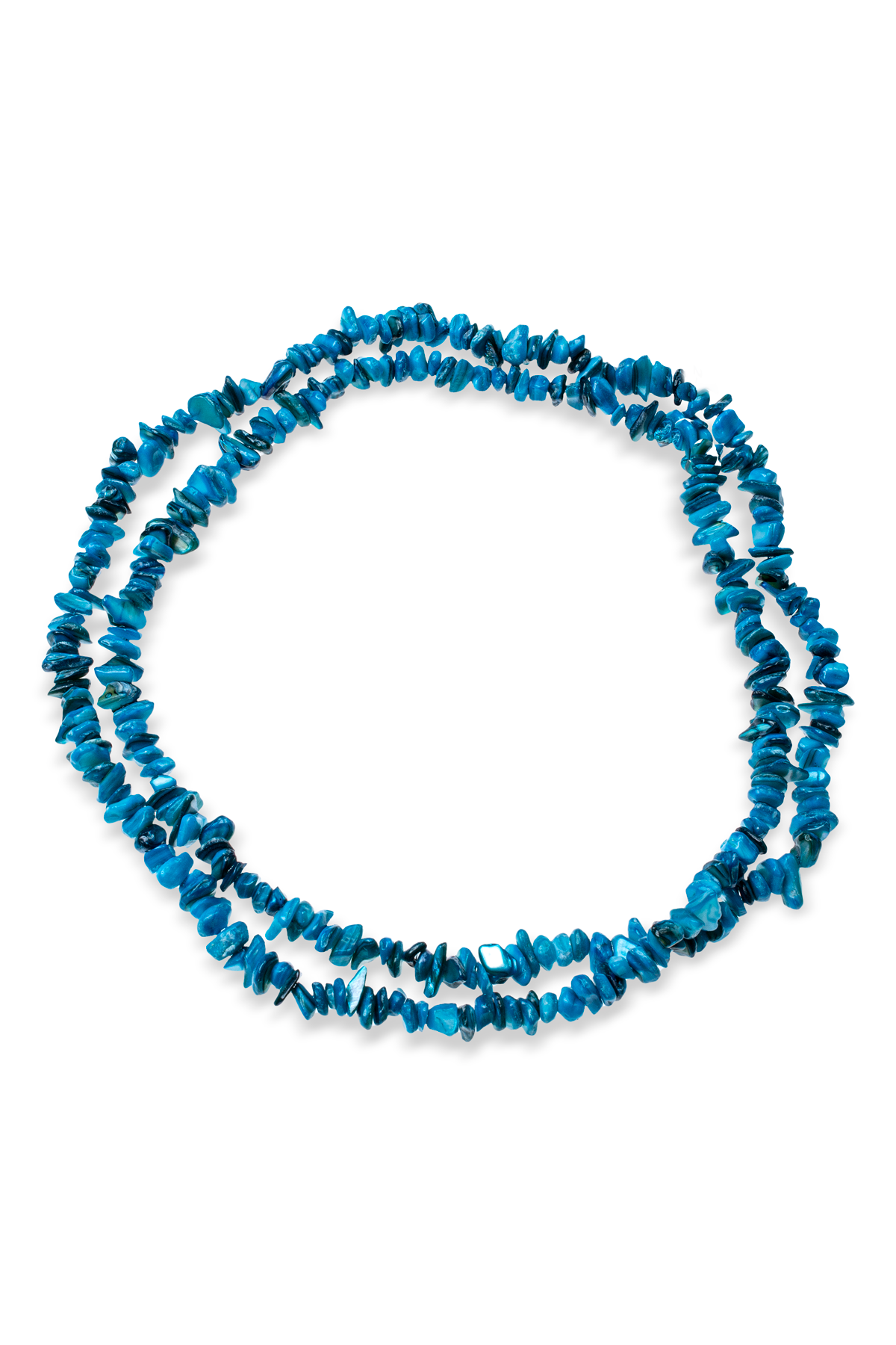 Sedef Doğal Kırık Taş Parlak Deniz Mavisi Dizi [AB+]