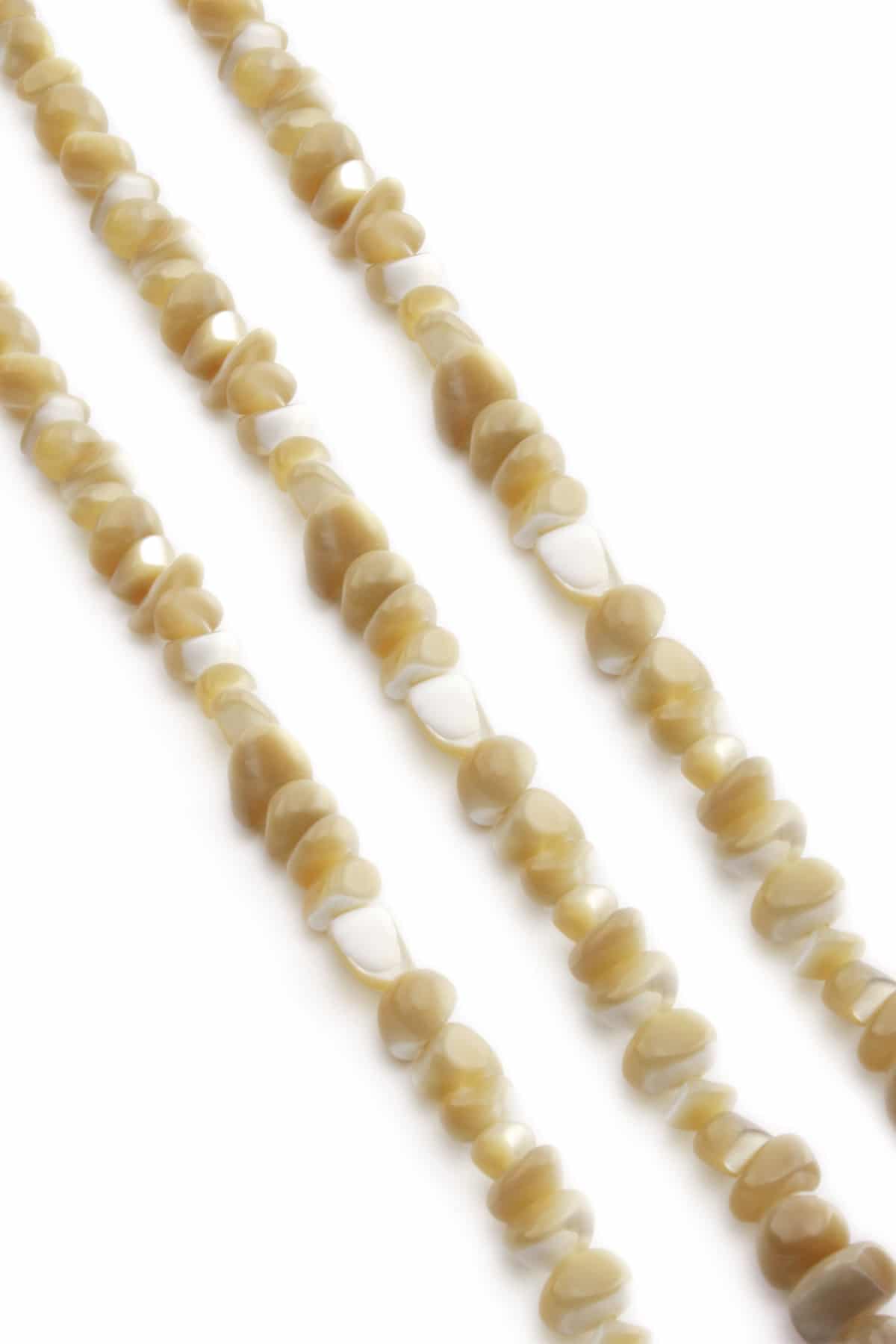 Sedef Taşı Parlak Kahverengi Amorf Kesim 8x5mm Dizi [AA]