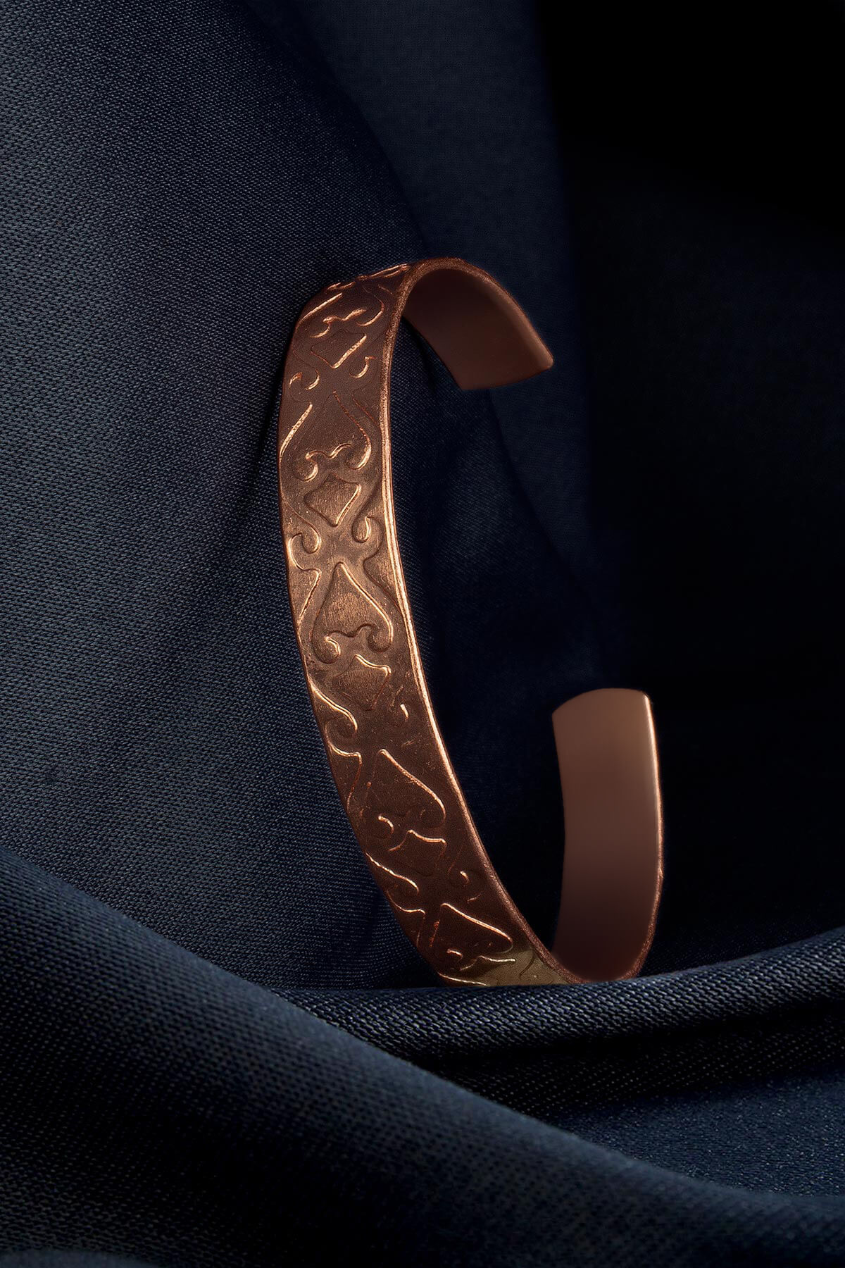 Selçuklu Kabartmalı Ayarlanabilir Unisex Bakır Bileklik