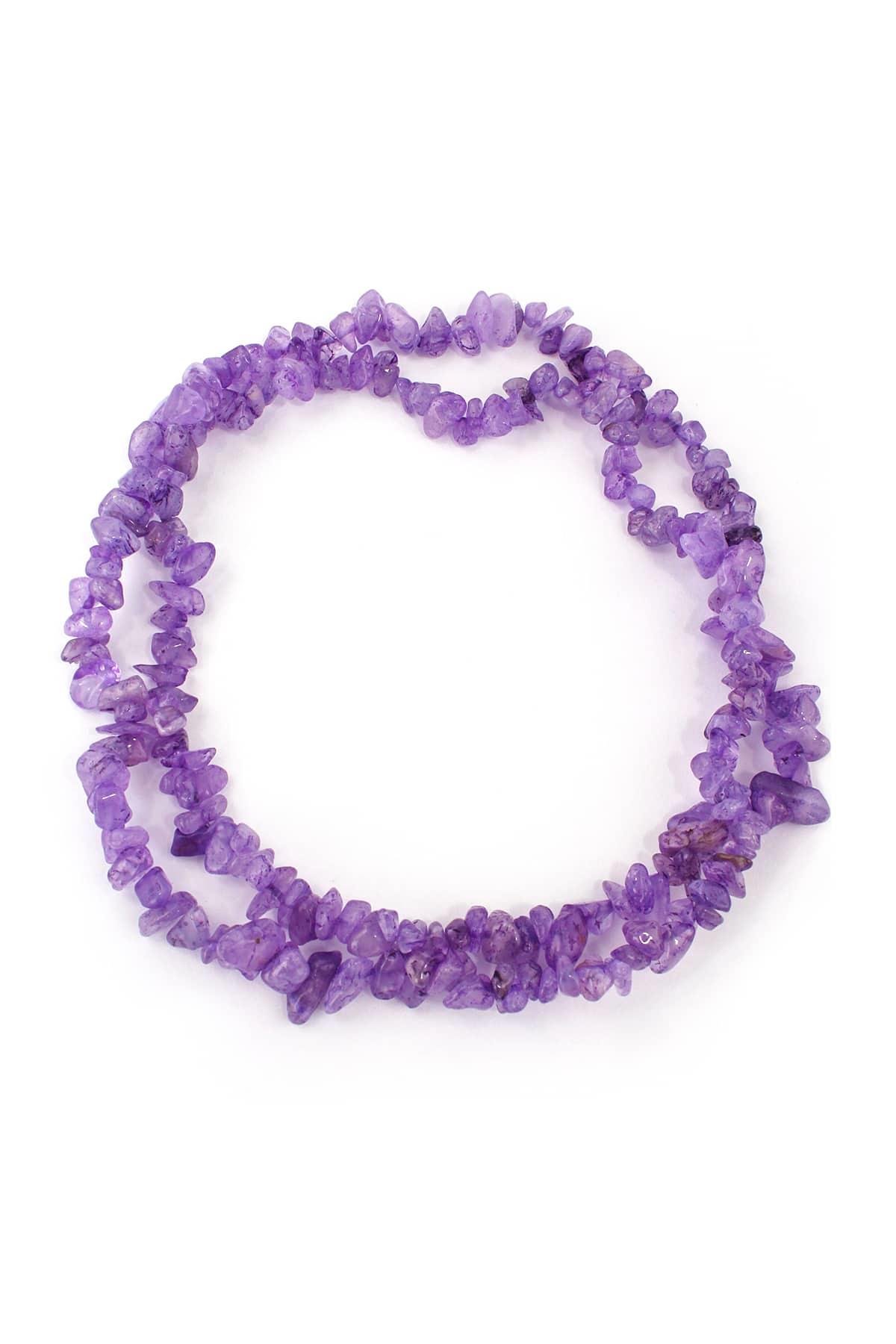 Sıkma Ametist Doğal Kırık Taş Orta Boy Parlak 5x8mm Dizi