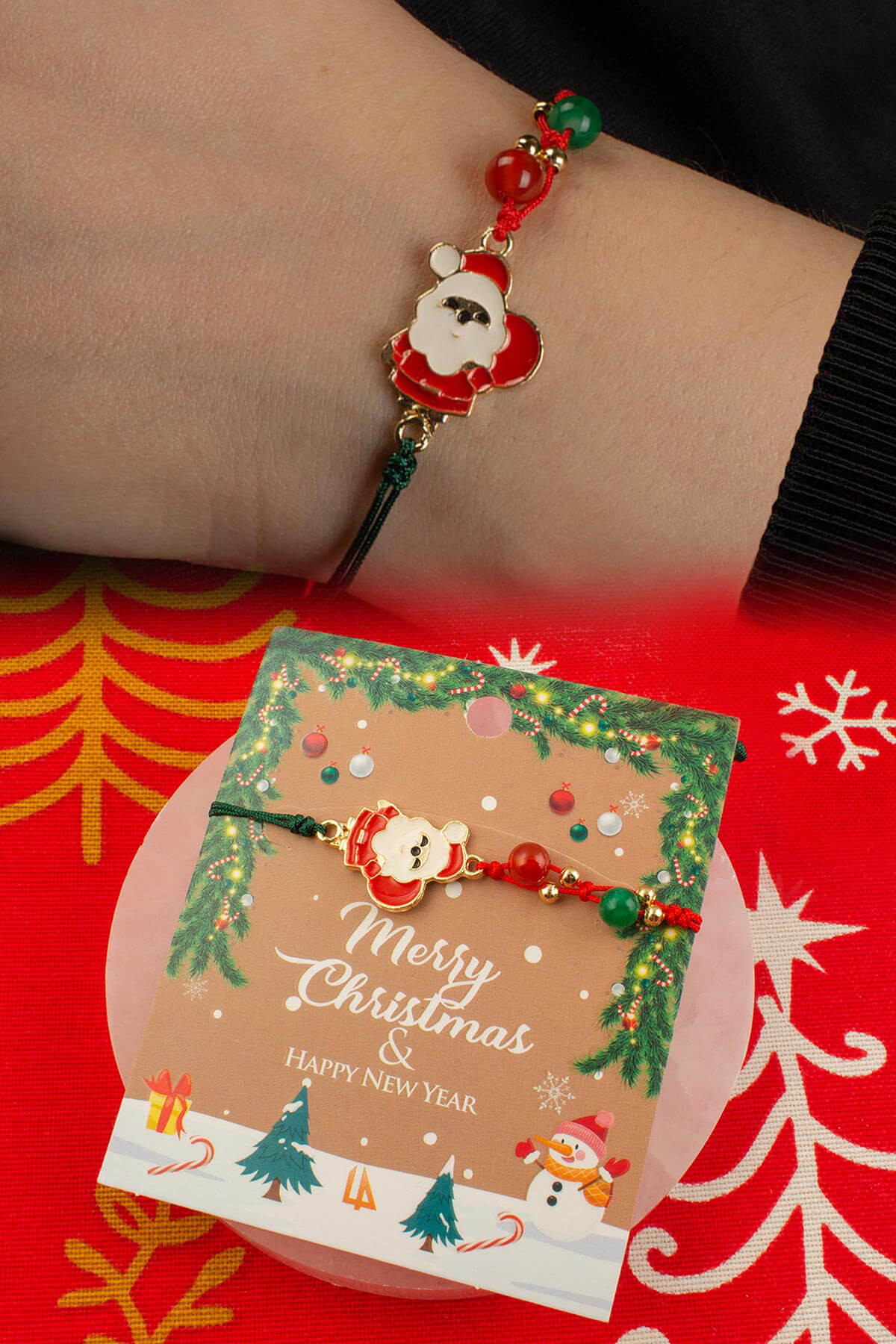 Karnelyan Akik Doğal Taş Küre Kesim Makrome Yılbaşı Bileklik