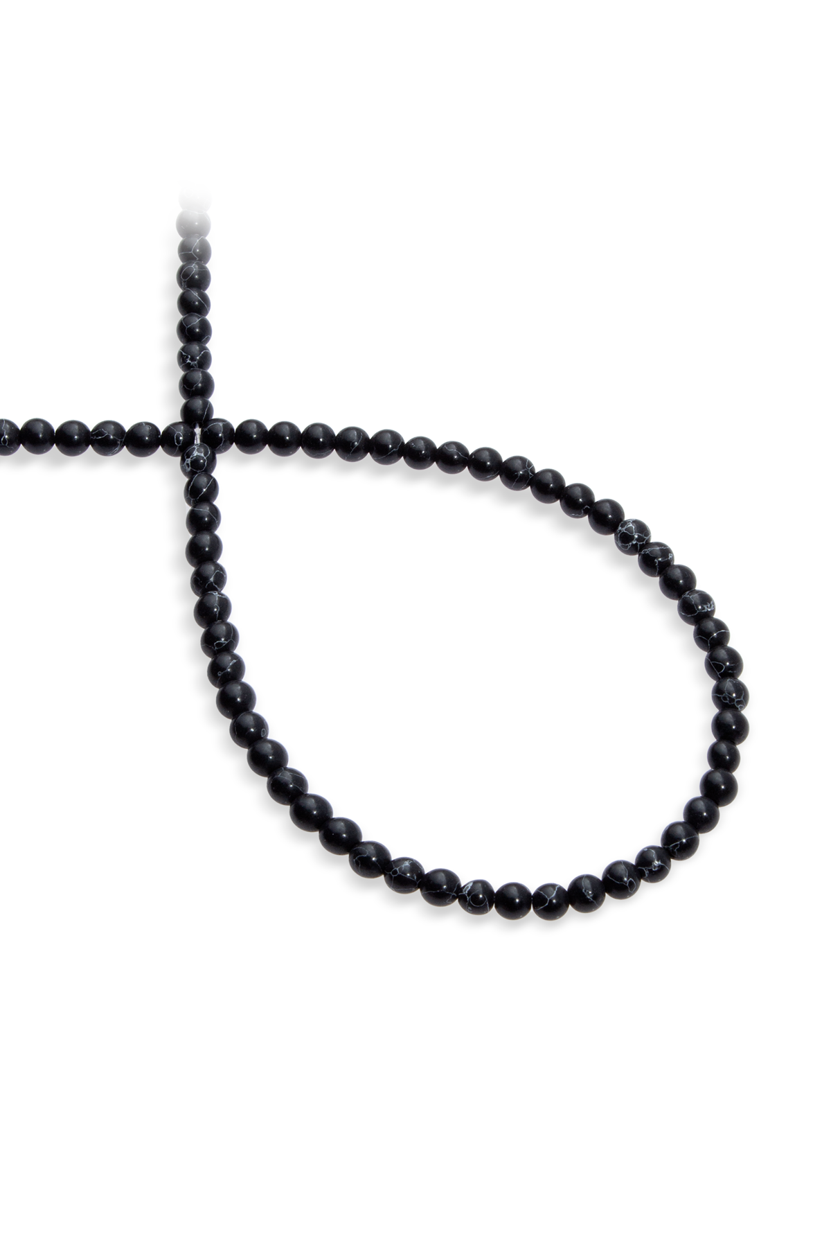 Sıkma Havlit Doğal Taş Parlak Siyah Küre Kesim 4mm Dizi