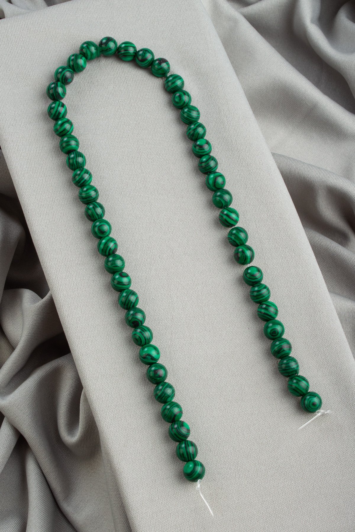 Sıkma Malakit Doğal Taş Parlak Yeşil Küre Kesim 8mm Dizi [B+]