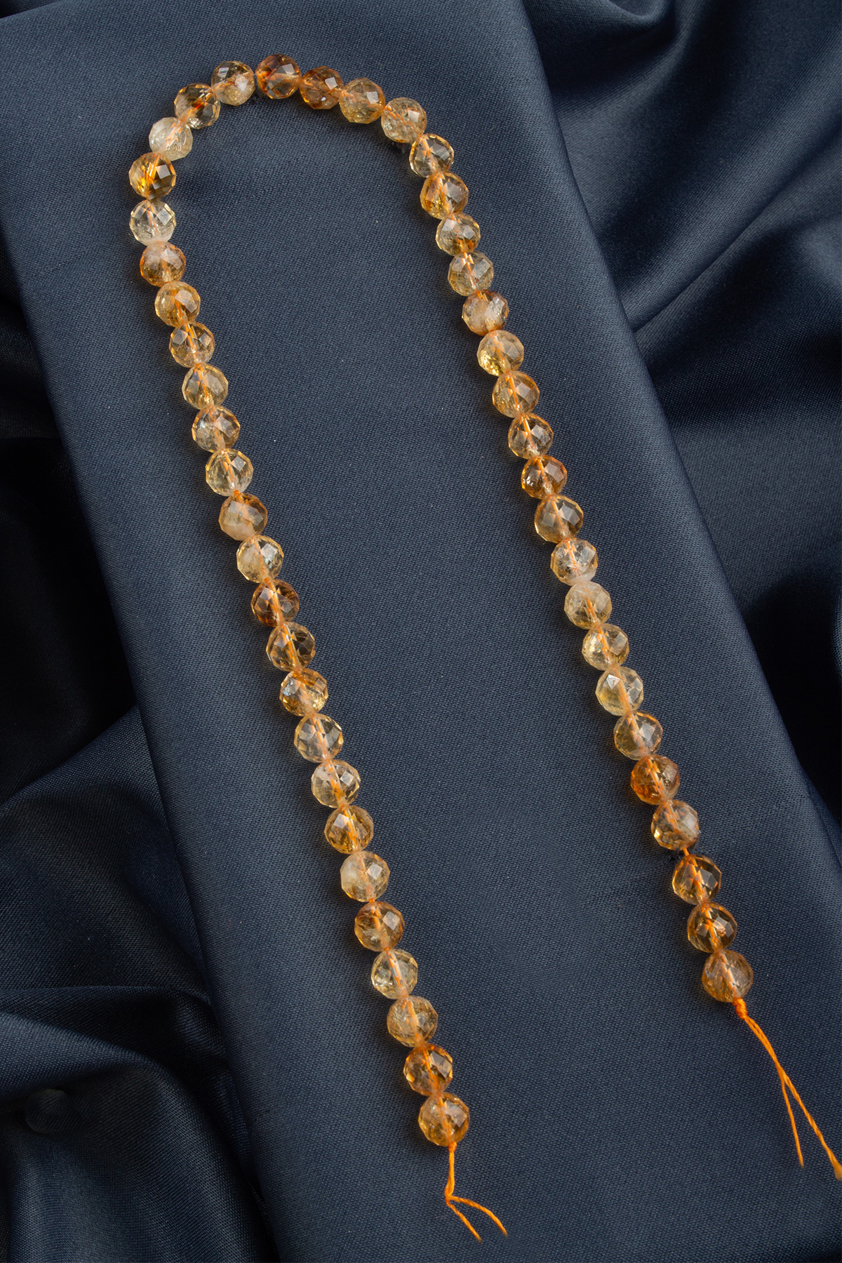 Sitrin Doğal Taş Parlak Küre Kristal Kesim 8mm Dizi [AA]