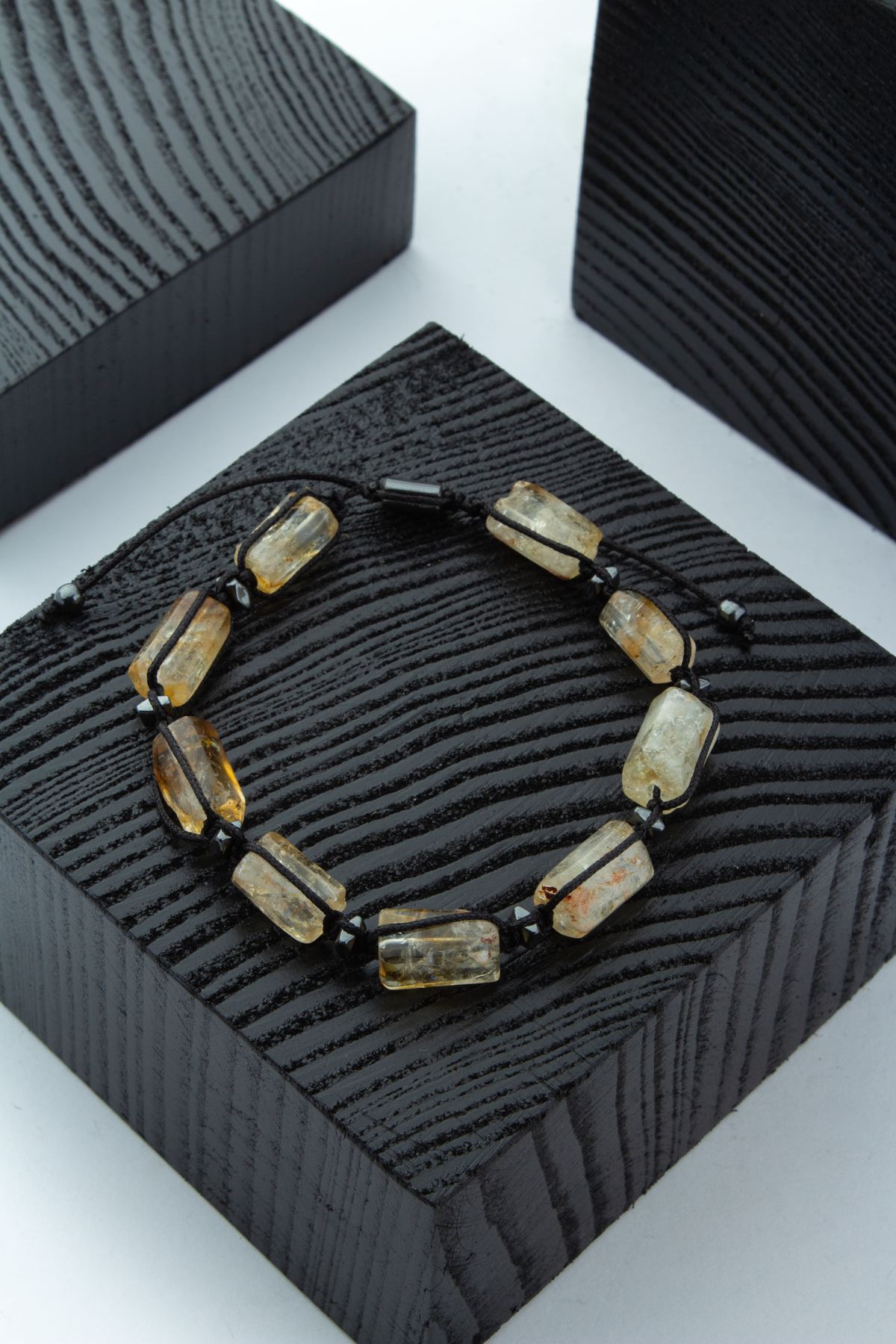 Sitrin Doğal Taş Köşeli Silindir Kesim 7x12mm Makrome Bileklik