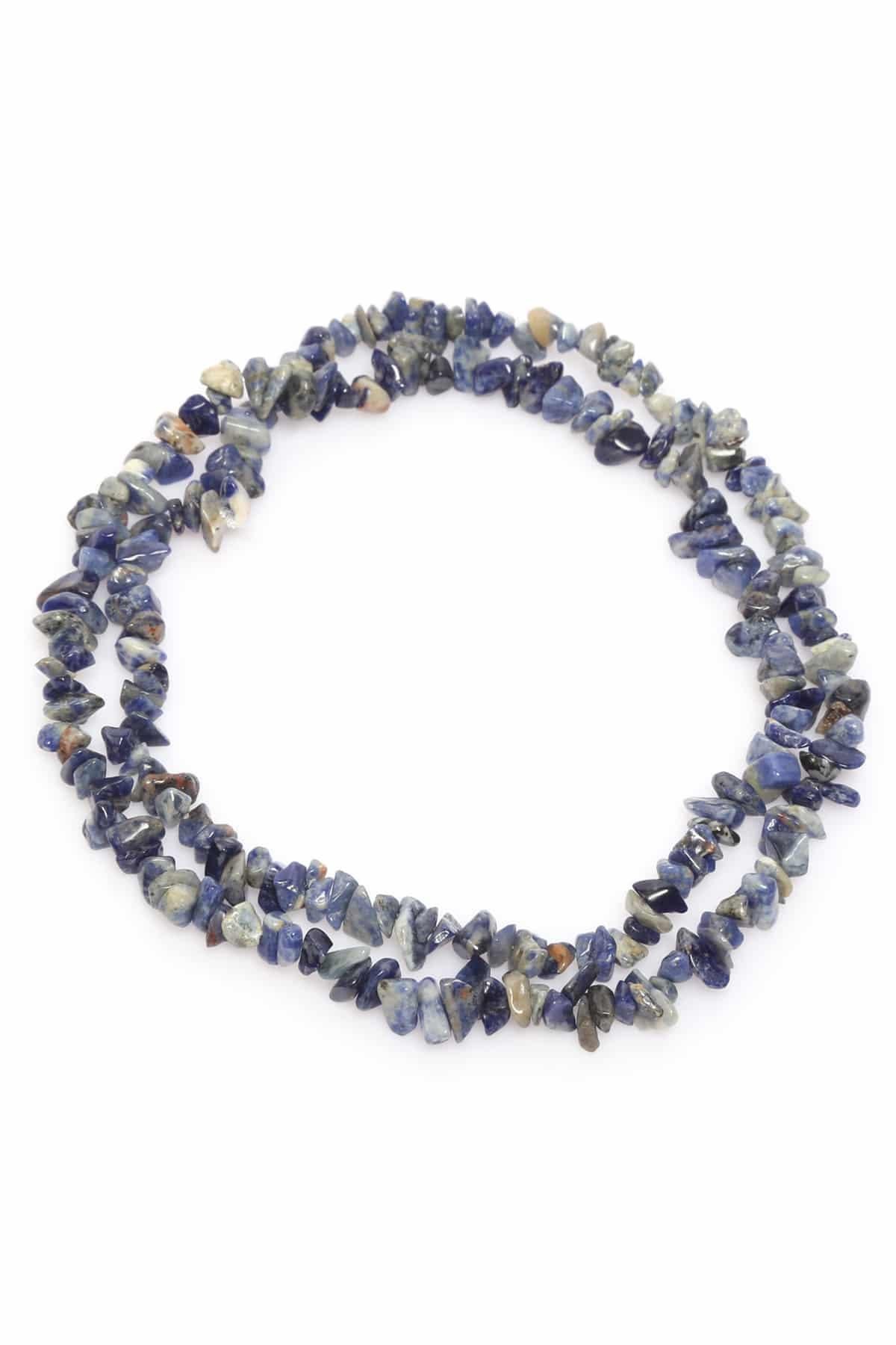 Sodalit Doğal Kırık Taş Orta Boy Parlak 5x8mm Dizi