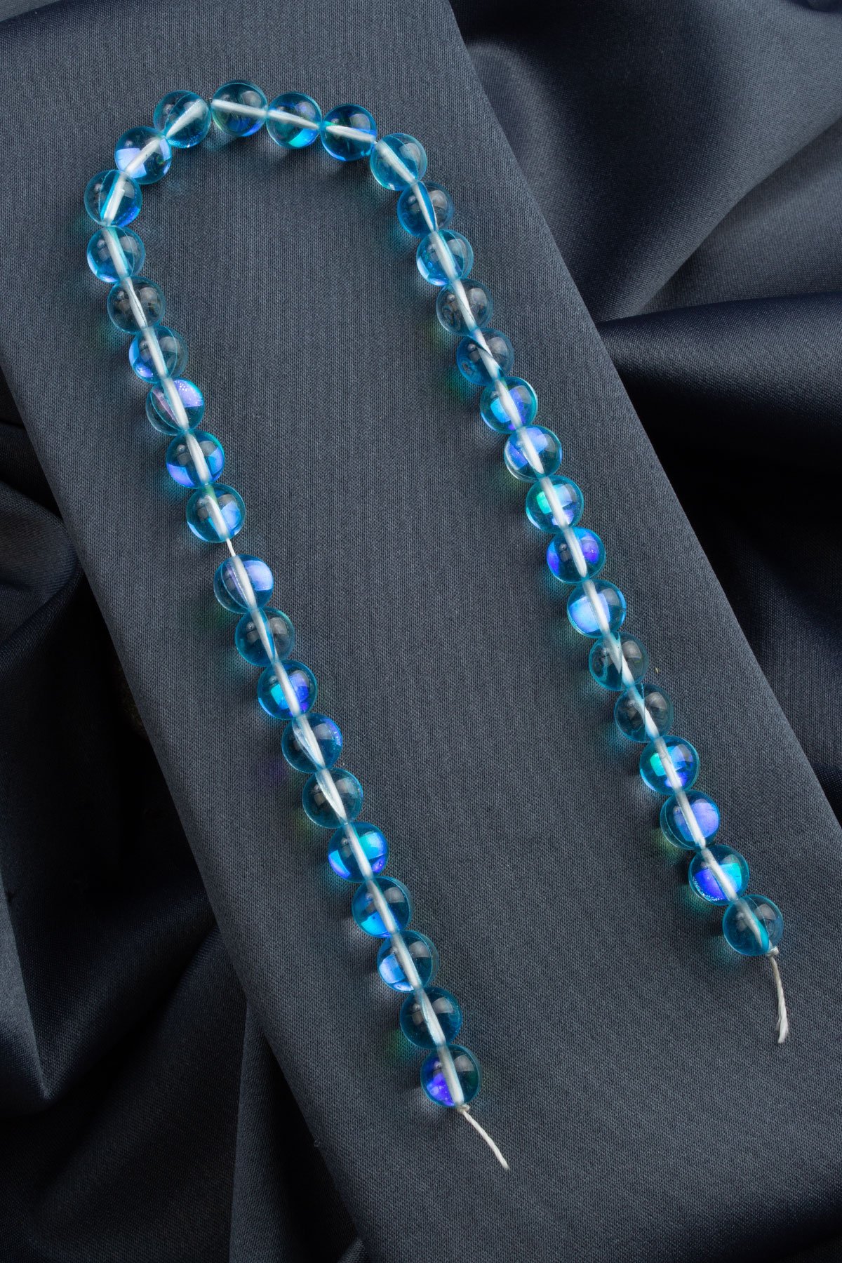 Termal Kuvars Doğal Taş Parlak Mavi Küre Kesim 10mm Dizi [Ab+]