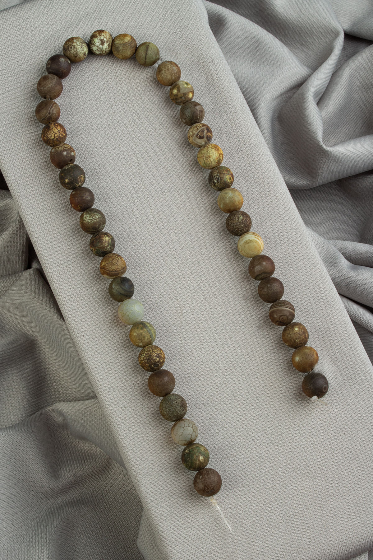 Tibet Akik Doğal Taş Küre Kesim 10mm Dizi