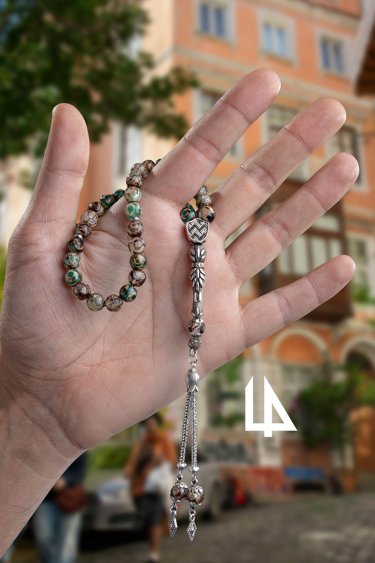 Tibet Akik Doğal Taş Küre Kesim 33 lü 8mm Tesbih