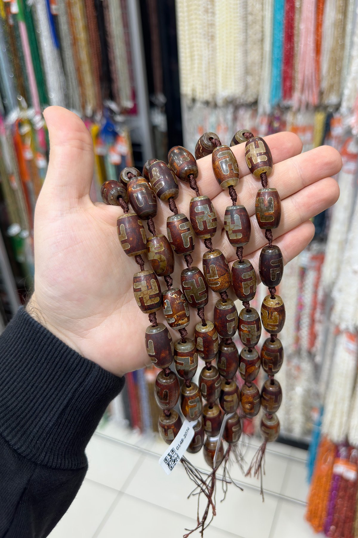 Tibet Akik Taşı Arpa Kesim 15x20mm Mat Gri Kırmızı Doğal Taş Dizi