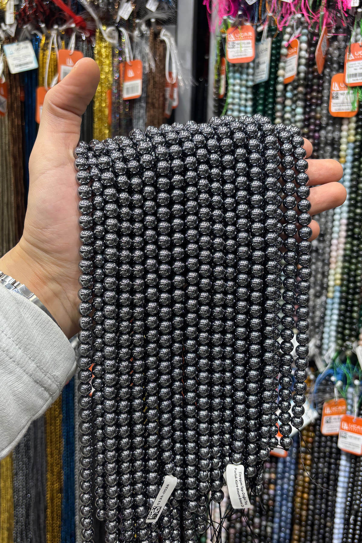 Titreşim Taşı Doğal Taş Parlak Küre Kesim 8mm Dizi