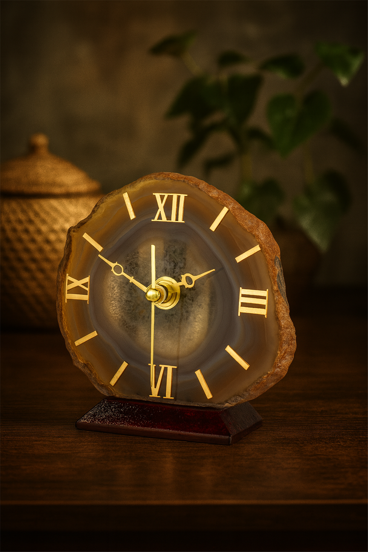 Toprak Esintisi Akik Doğal Taş Saat