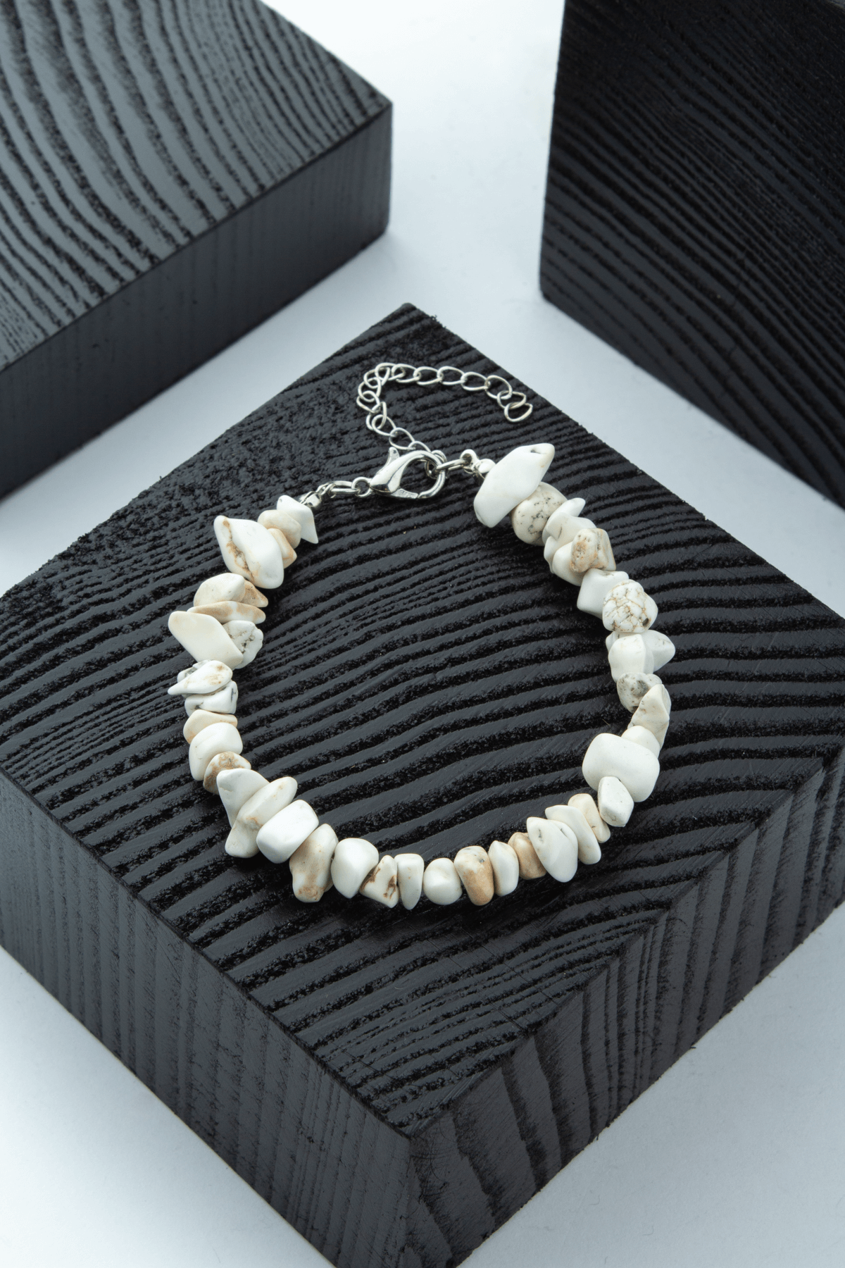 Turkuaz Beyaz Doğal Kırık Taş Bileklik