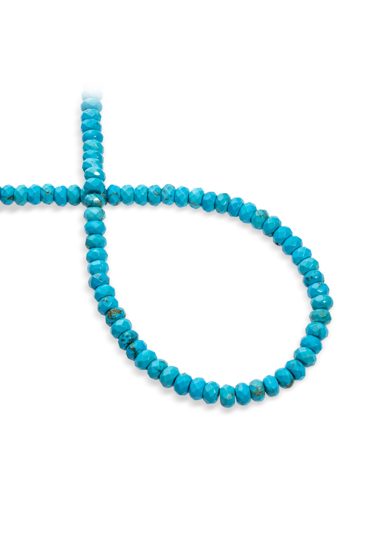 Turkuaz Doğal Taş Mavi Parlak Fasetli Rondela Kesim 4x6mm Dizi