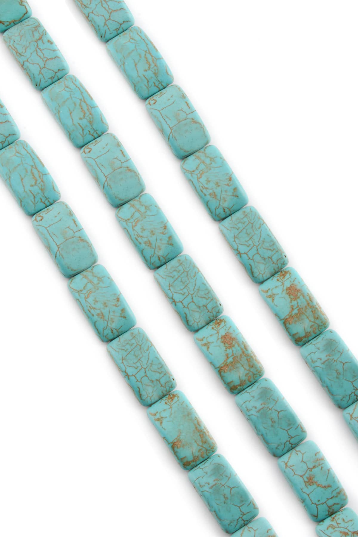 Turkuaz Sıkma Mavi Kare Çift Delikli Kesim 12x21mm Dizi