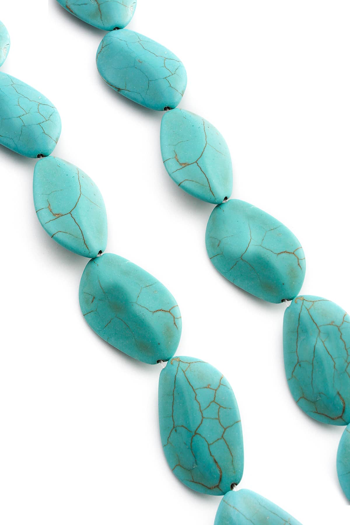 Sıkma Turkuaz Taşı Oval Kesim 21x35mm Mavi Dizi