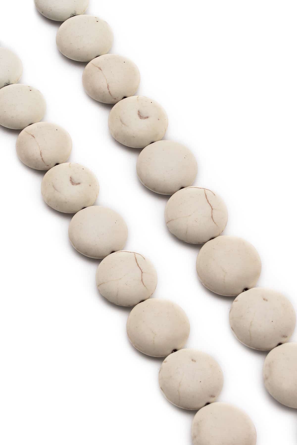 Sıkma Turkuaz Taşı Oval Kesim 18mm Beyaz Dizi