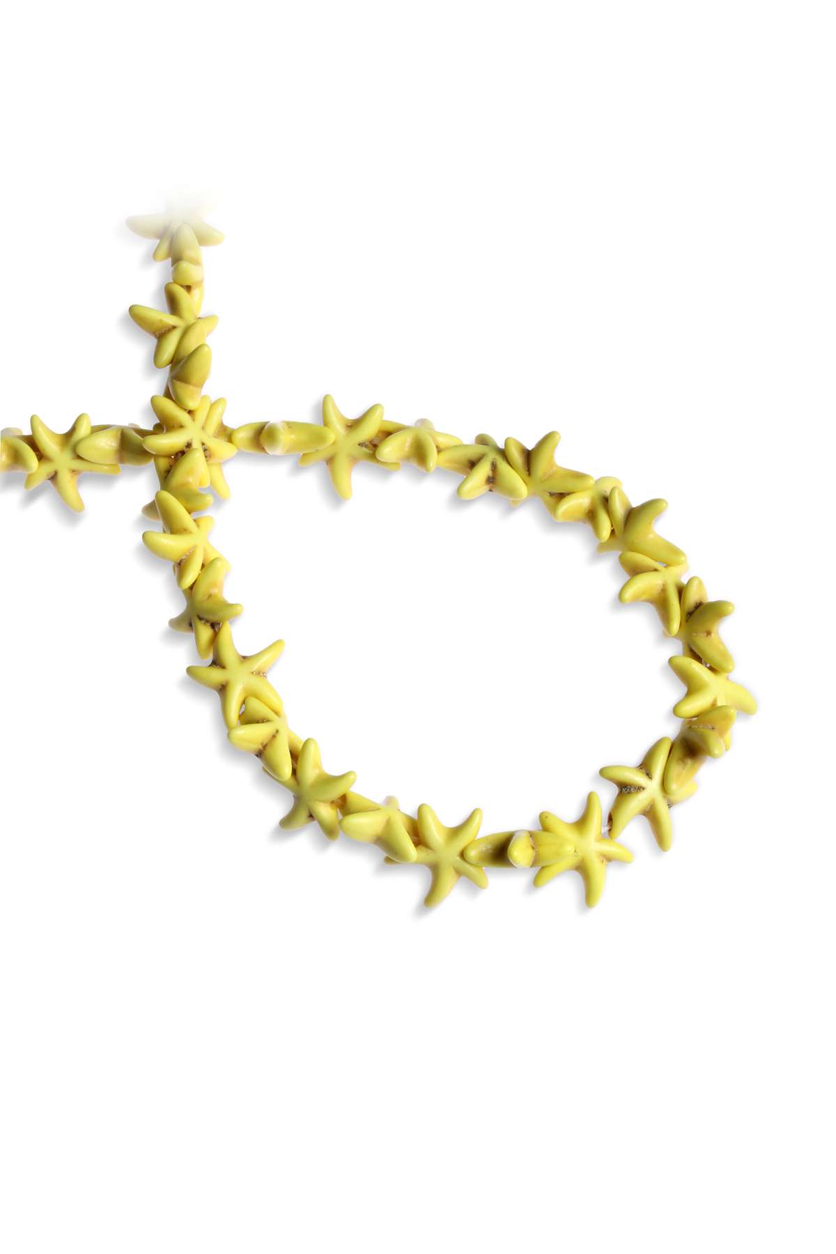 Turkuaz Sıkma Doğal Taş Sarı Deniz Yıldızı 12x14mm Dizi