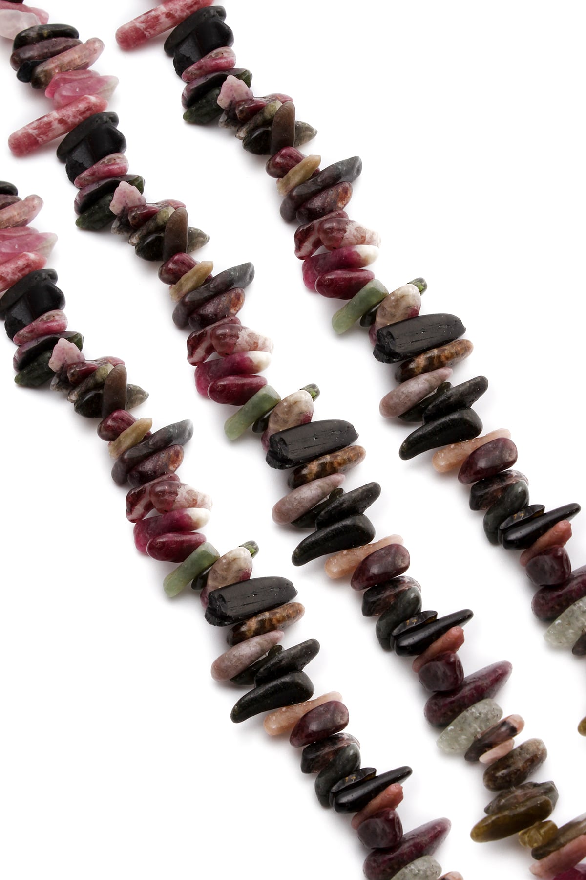 Turmalin Doğal Taş Karışık Diş Kesim 15x4mm Dizi