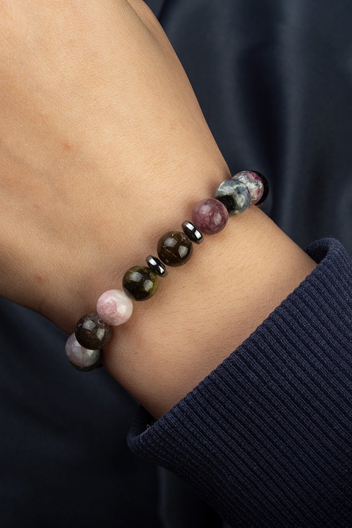 Turmalin Doğal Taş Küre Kesim 8mm Bileklik