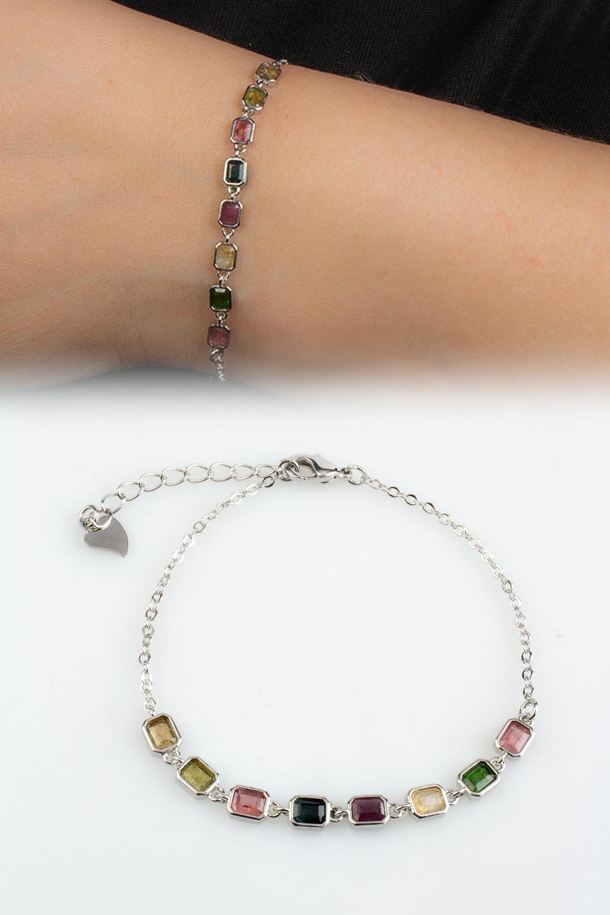 Turmalin Doğal Taş Zincir Bileklik