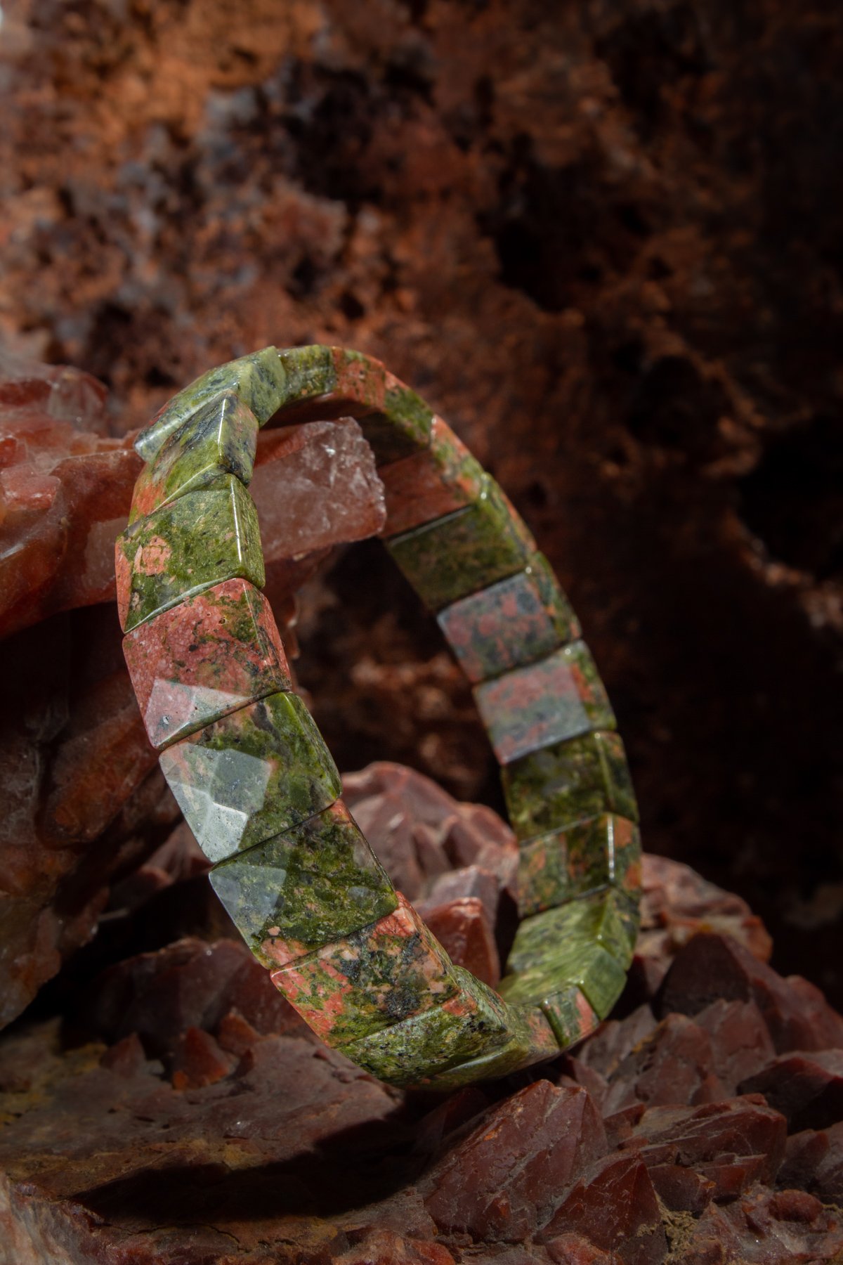 Unakit Taşı Dikdörtgen Kesim Bileklik