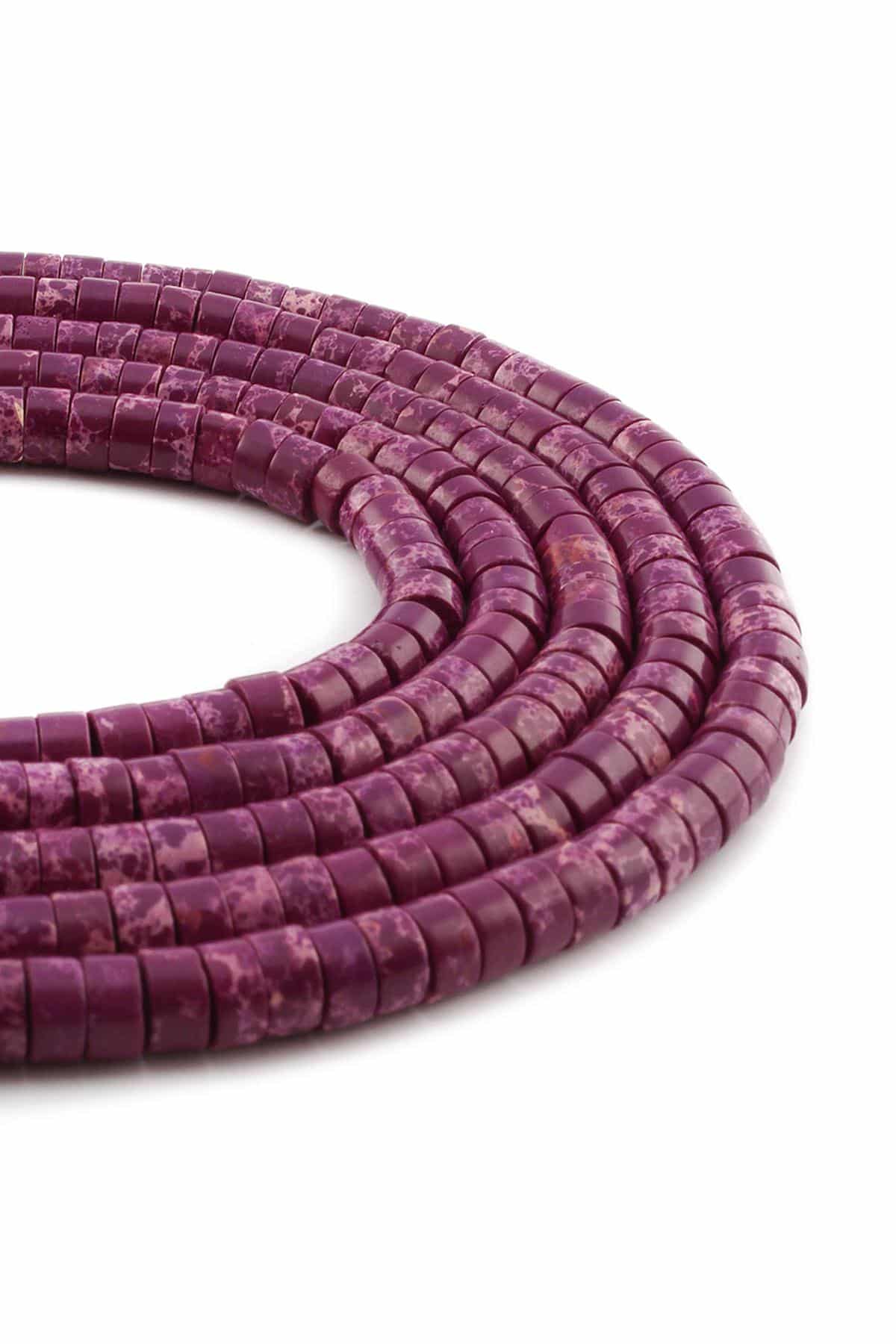 Varisit Doğal Taş Parlak Koyu Mor Dore Kesim 6x3mm Dizi [AA]