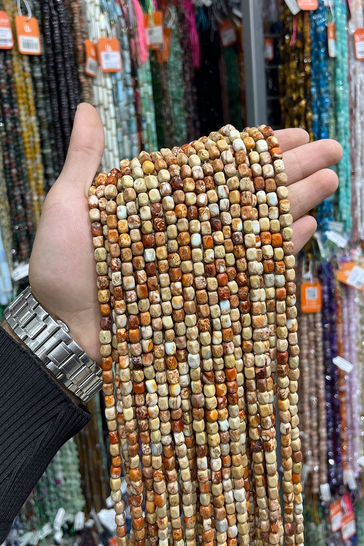 Varisit Doğal Taş Açık Kahverengi Dikdörtgen Kesim 5x8mm Dizi