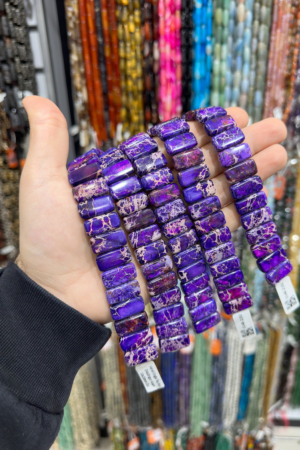 Varisit Doğal Taş Mor Dikdörtgen Kesim 10x20mm Dizi