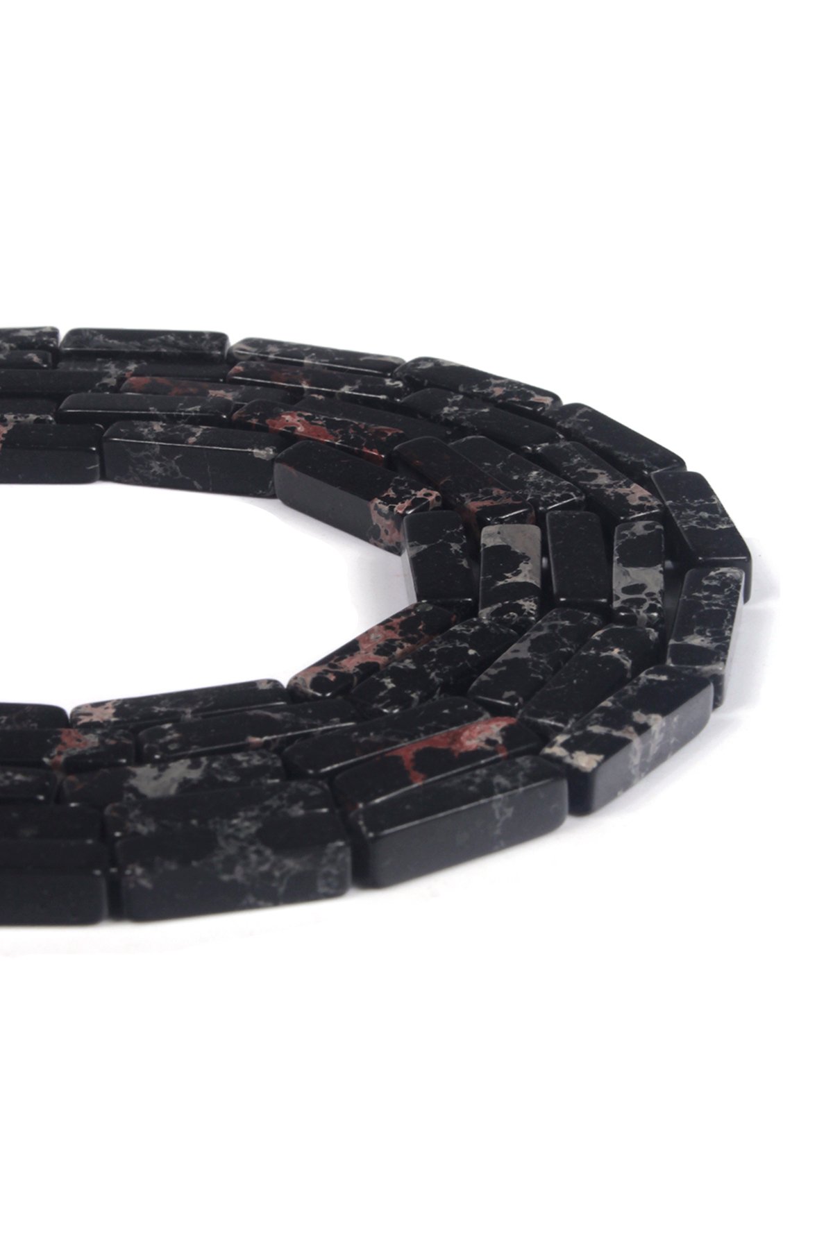 Varisit Taşı Parlak Siyah Dikdörtgen Kesim 4x13mm Dizi [AA]