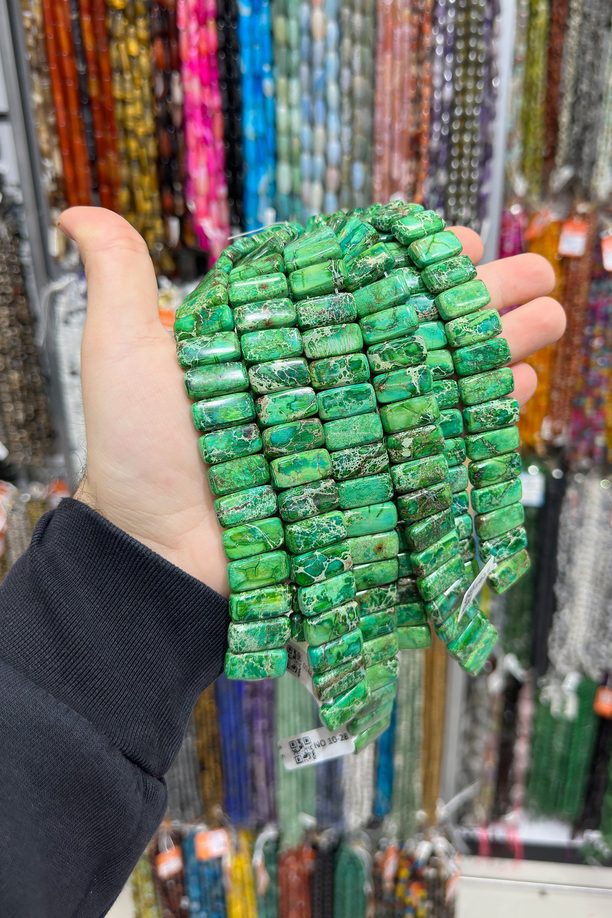 Varisit Doğal Taş Parlak Yeşil Dikdörtgen Kesim Dikdörtgen Kesim 10x20mm Dizi