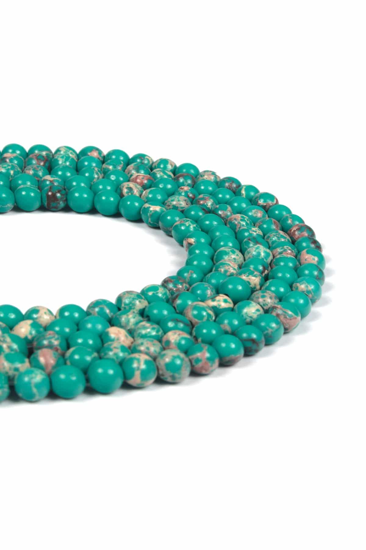 Varisit Taşı Parlak Yeşil Küre Kesim 4mm Dizi [AA]