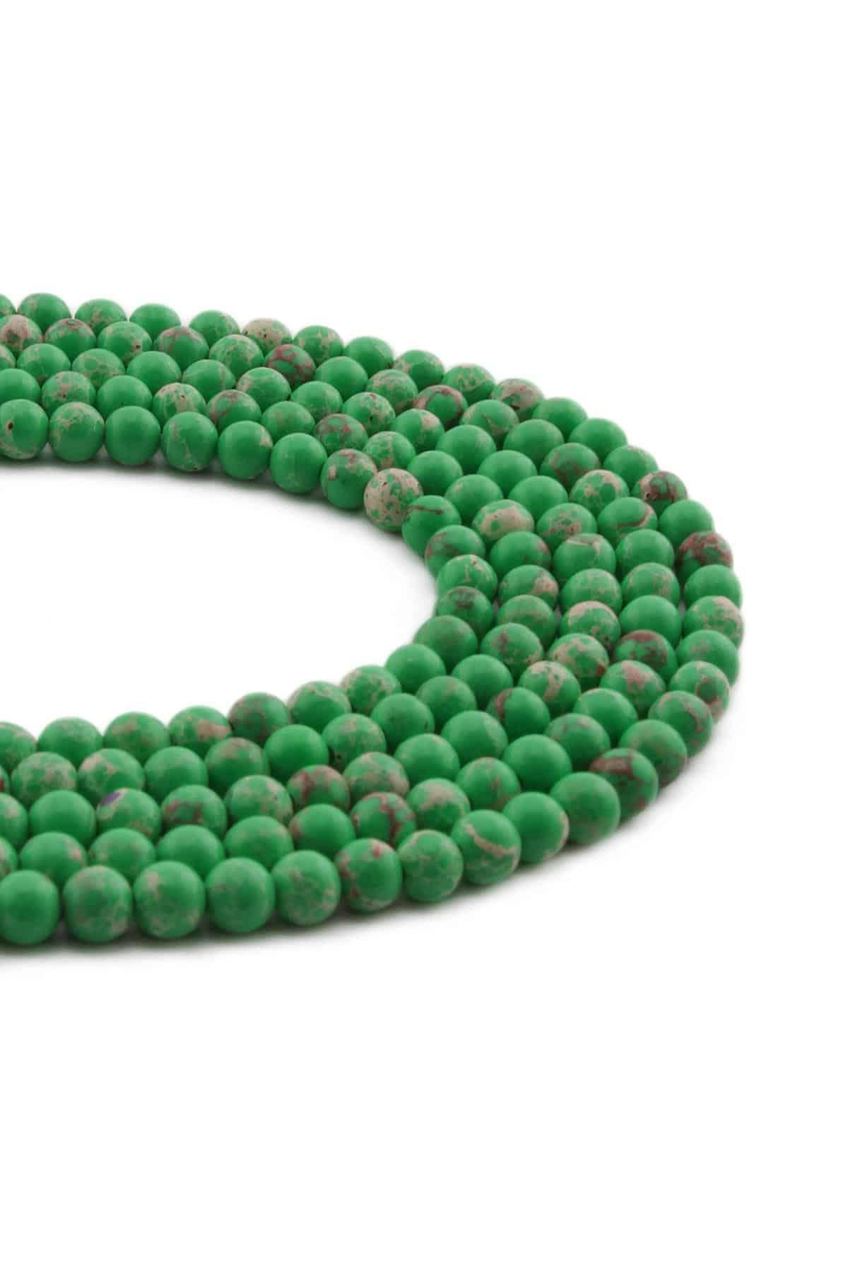 Varisit Taşı Parlak Yeşil Küre Kesim 4mm Dizi