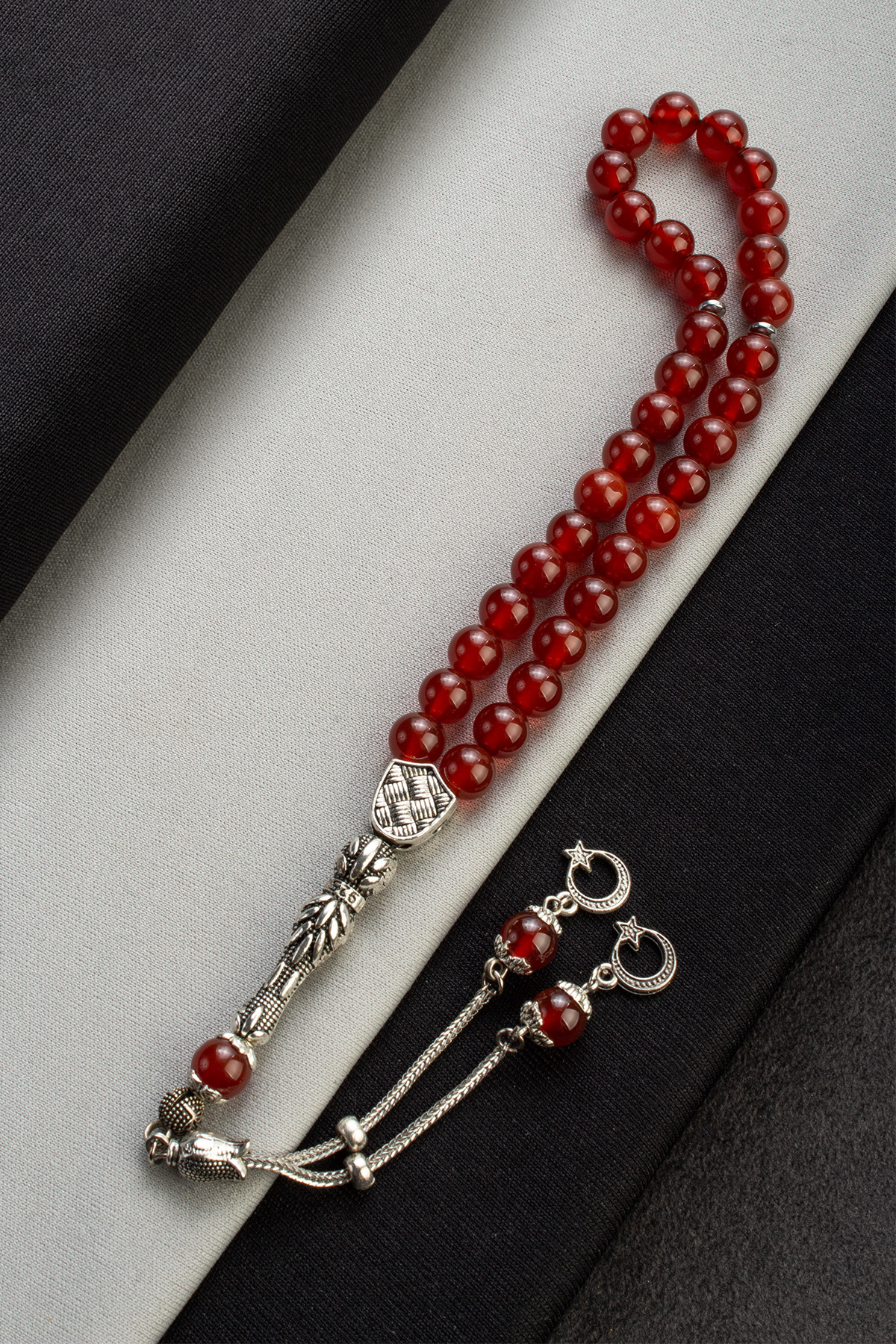 Yemen Akik Doğal Taş Küre Kesim 33 lü 8mm Tesbih