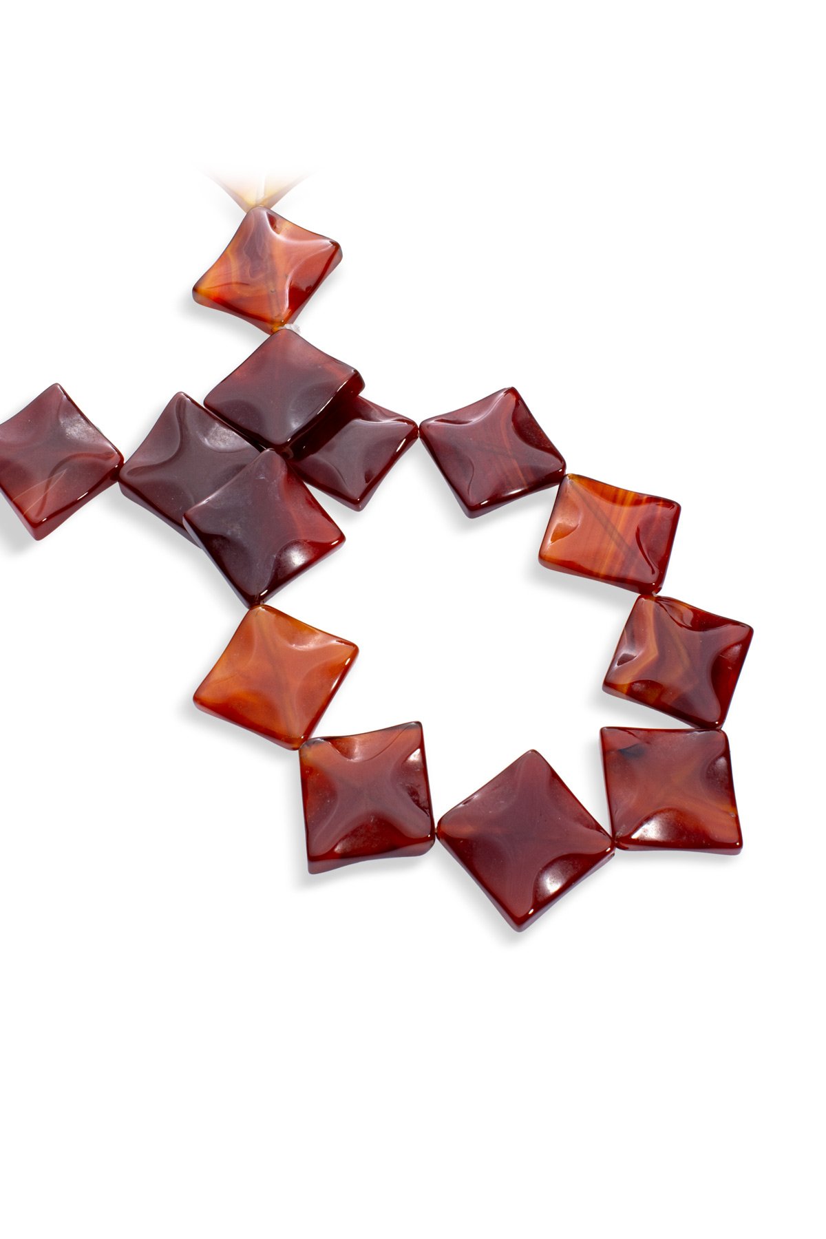 Yemen Akik Doğal Taş Yassı Kare Kesim 33x33mm Dizi