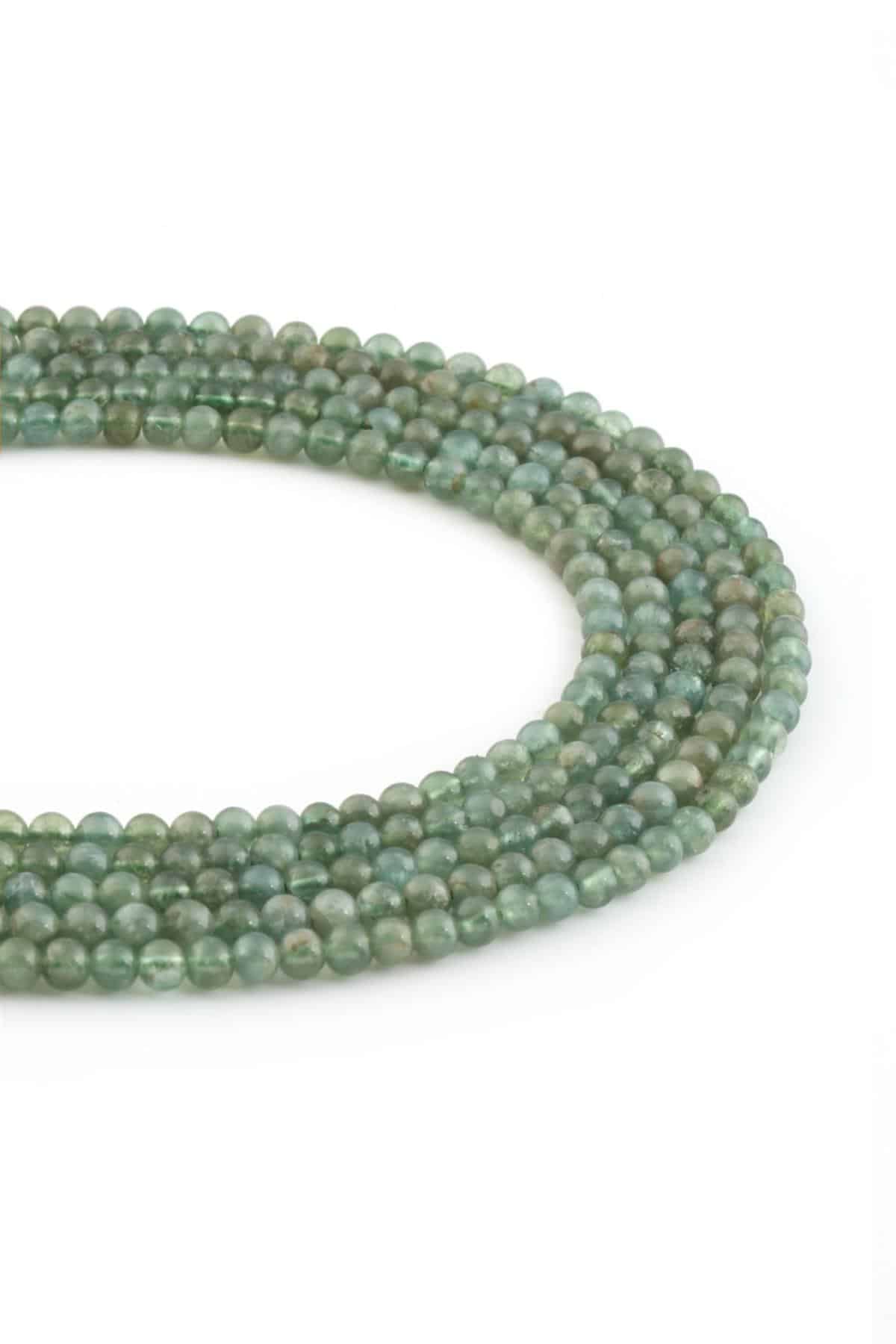 Yeşil Kyanit Doğal Taş Parlak Yeşil Küre Kesim 4mm Dizi [AA]